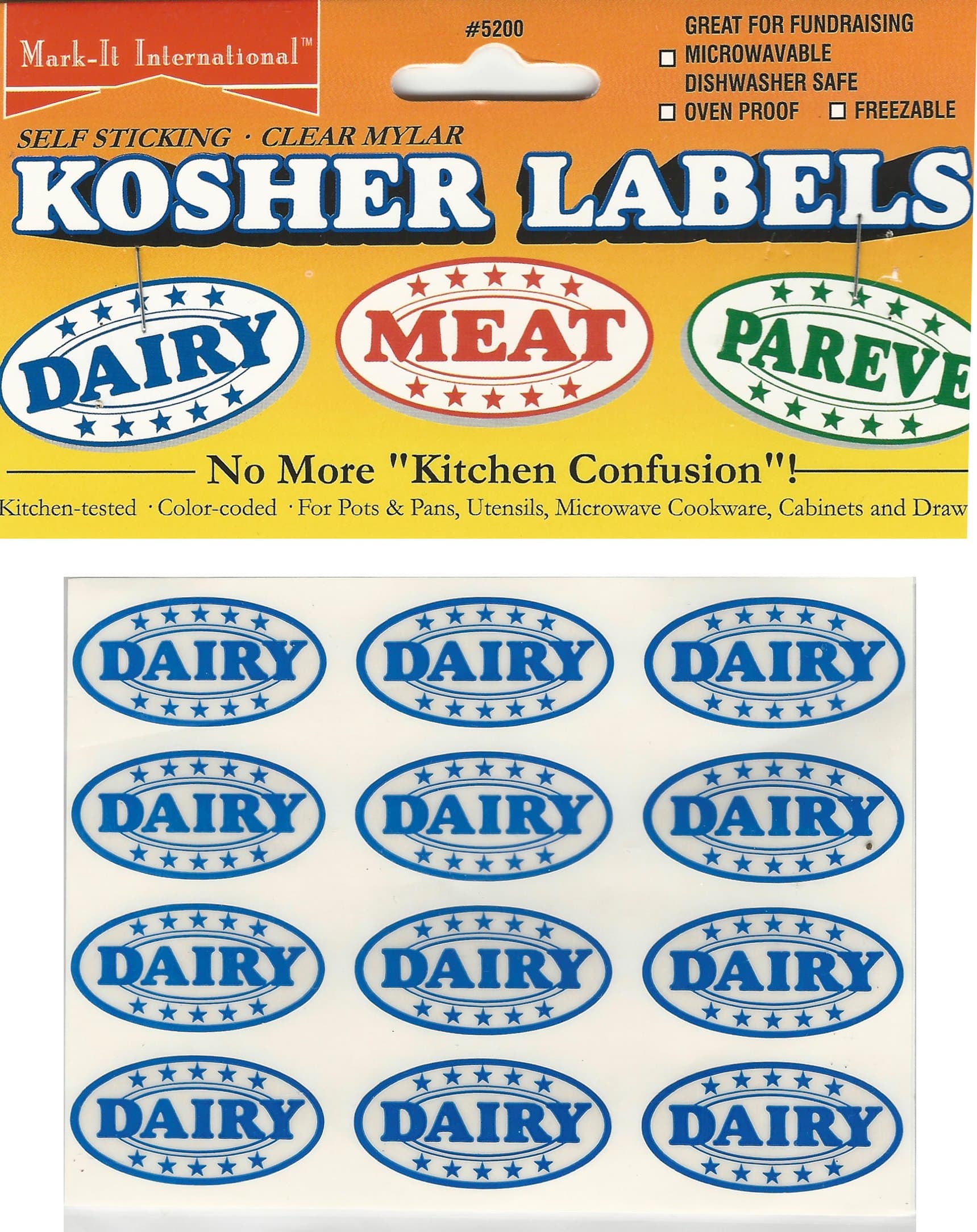 Kosher Labels Dairy pack of 24