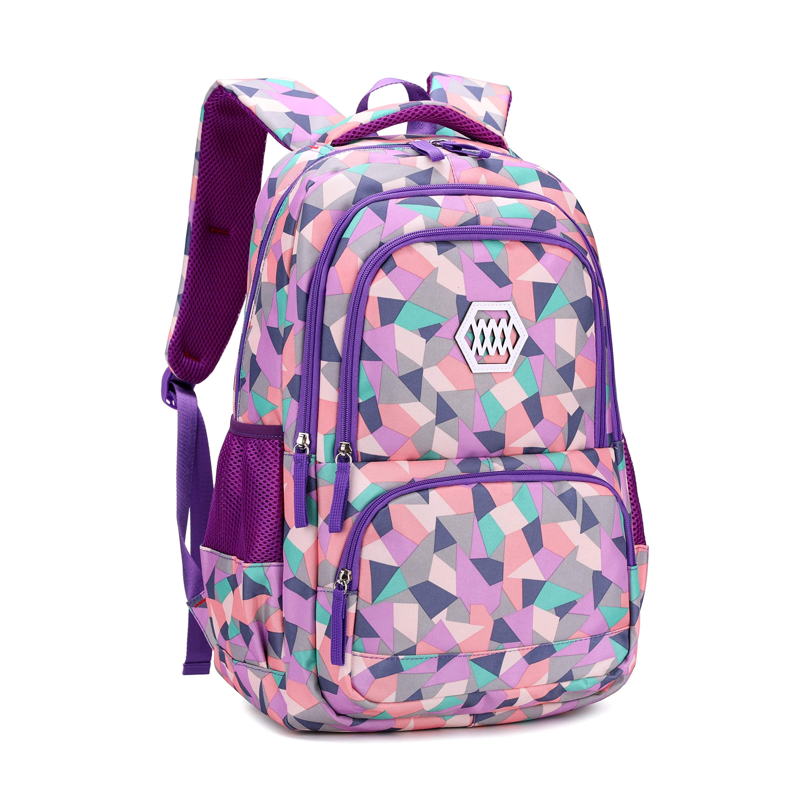 Geometric Print Girls Boys Backpack Primary Secondary School Bags