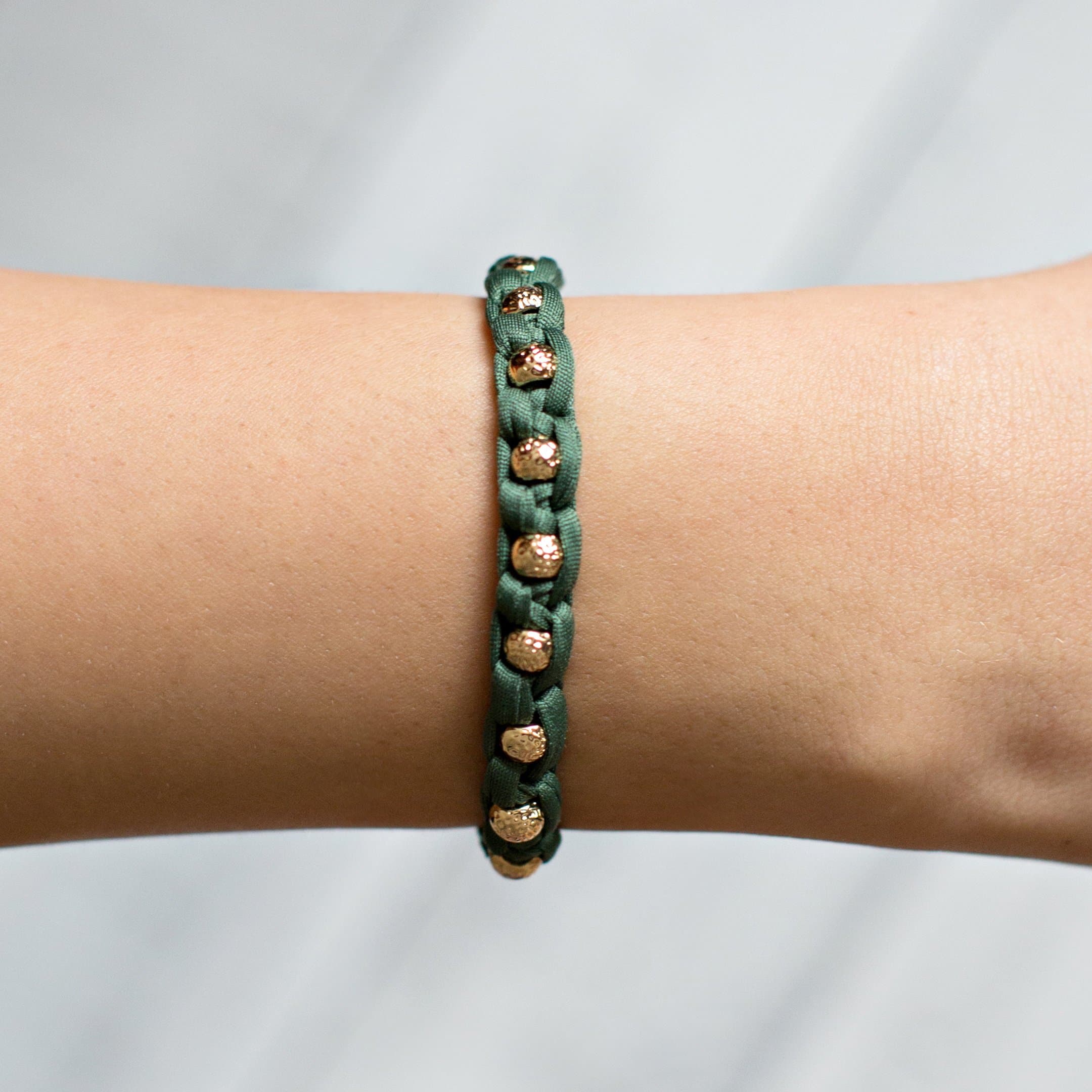 Gold Beaded Bracelet, Green Stretch Bracelet, Macrame Friendship Bracelet Gift, BFF Bracelets, Jewelry Gift for Wife