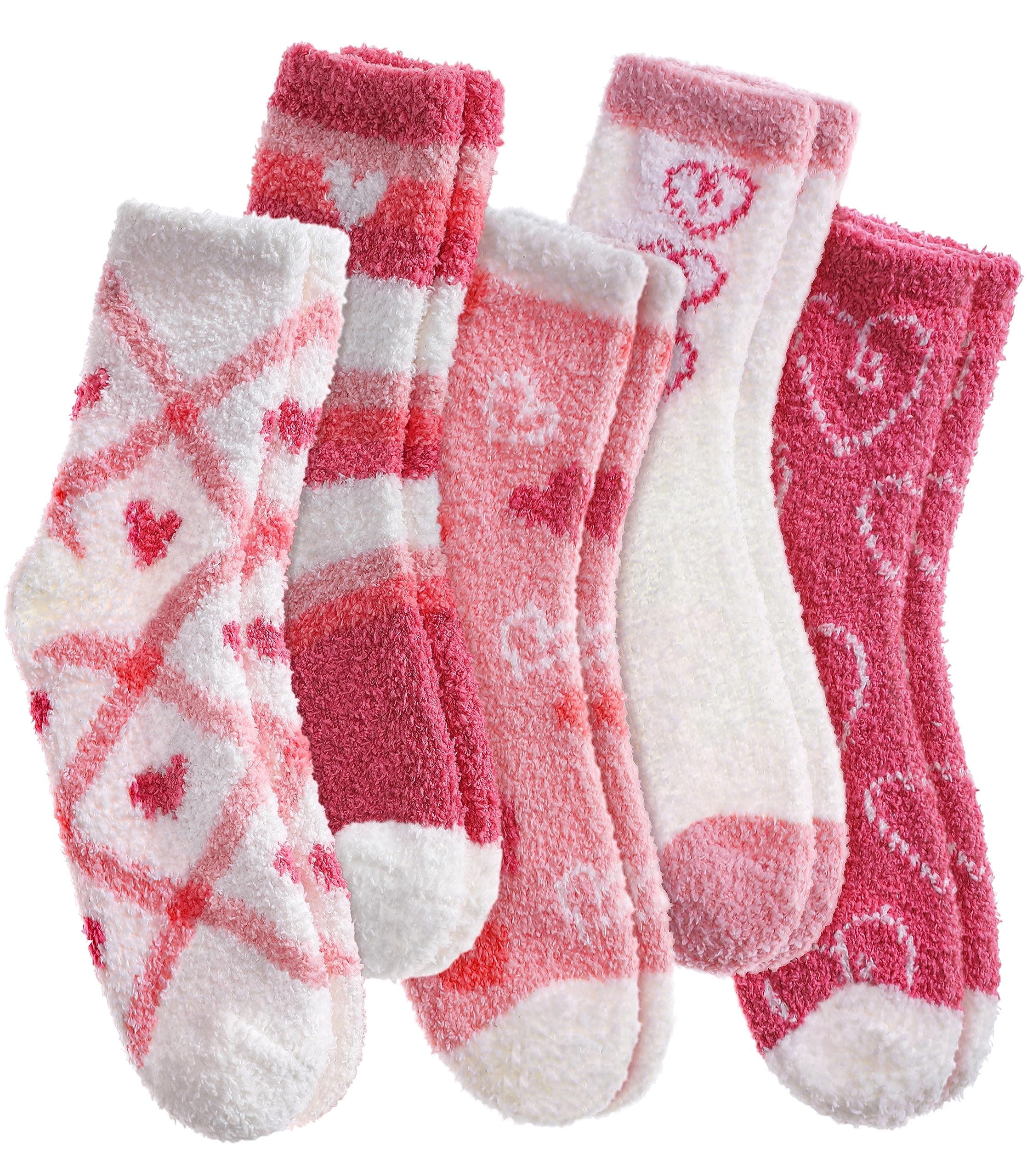 Fuzzy Socks for Women Soft Fluffy Home Sleeping Socks Cozy Warm Slipper Socks 6 or 5 Pairs