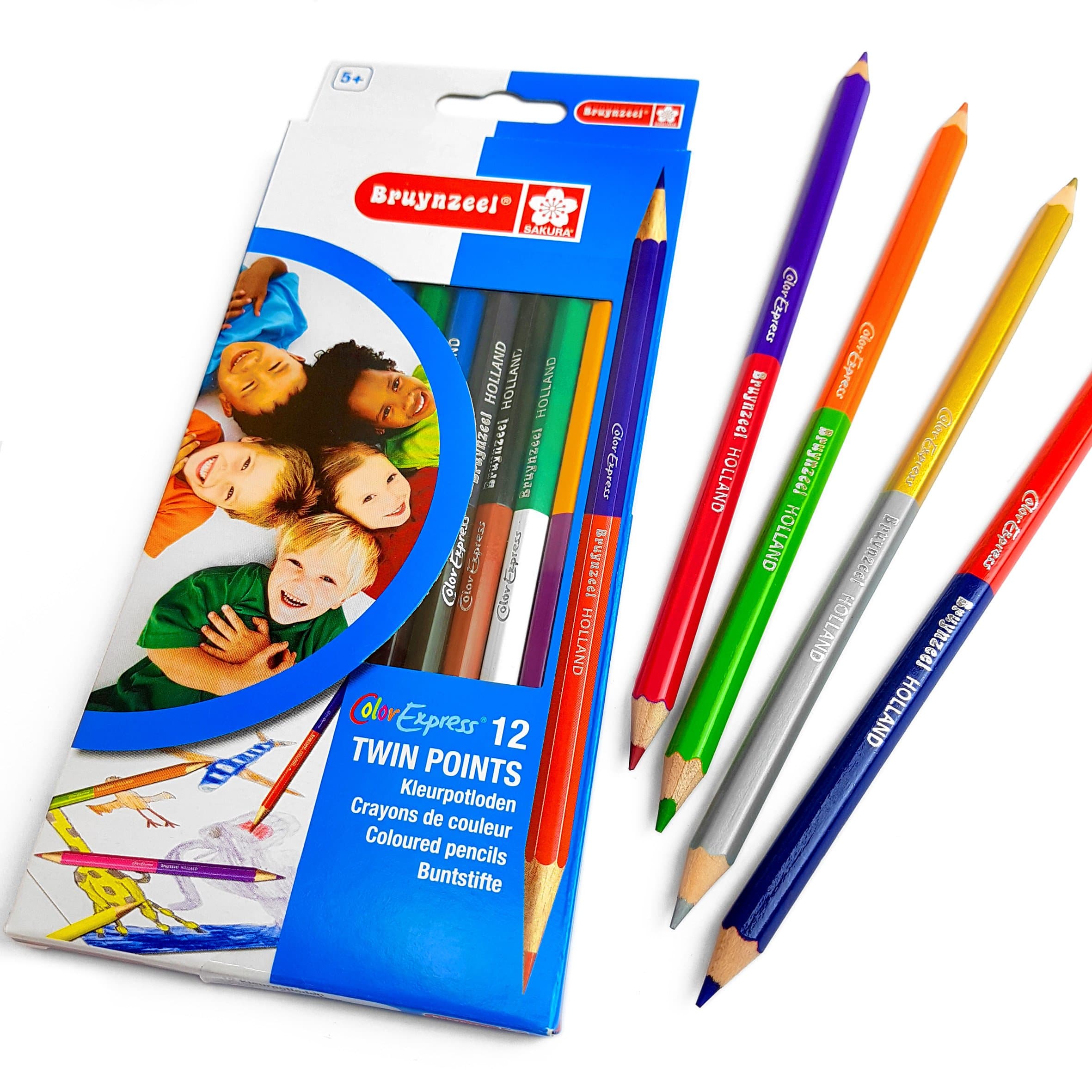 Bruynzeel - Color Express Twin Points - 12 Double-Ended Colouring Pencils - 24 Individual Colours