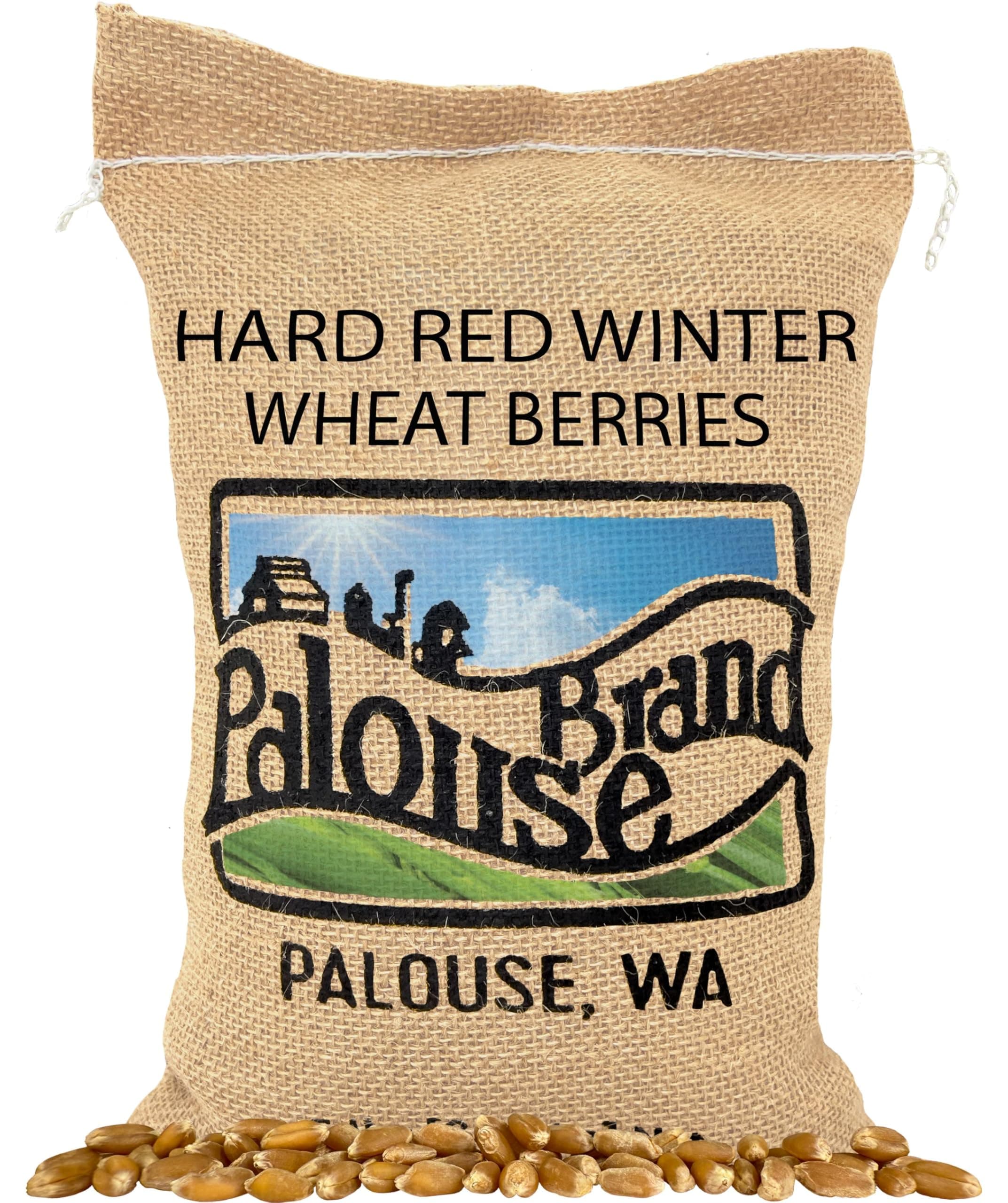 Palouse Brand Hard Red Winter Wheat Berries | Non-GMO Project Verified | 5 LBS | 100% Non-Irradiated | Certified Kosher Parve | USA Grown | Field Traced (Burlap Bag)