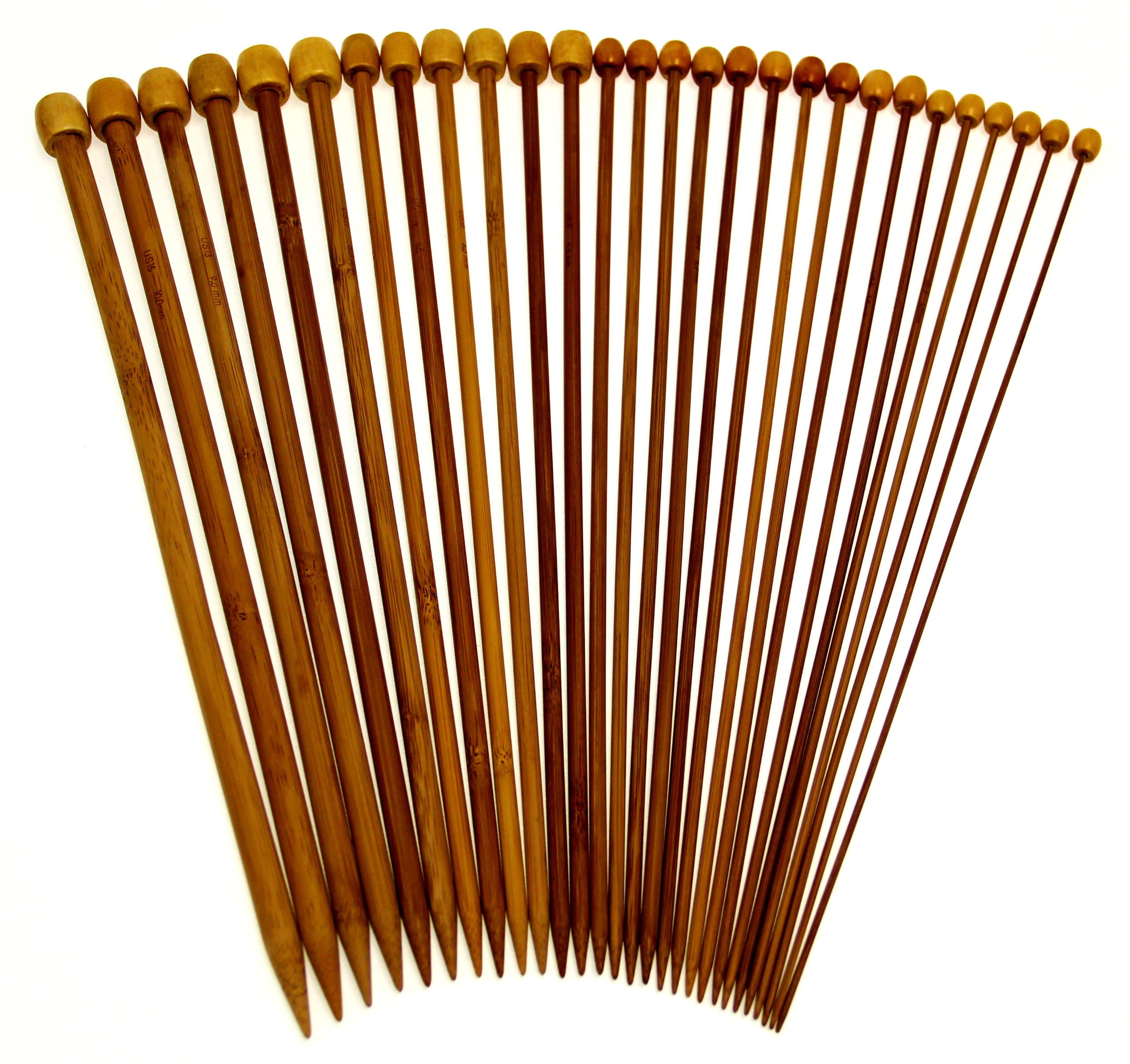 Stanwood Needlecraft Carbonized Patina 13" Single Point Bamboo Knitting Needles 14 Sizes