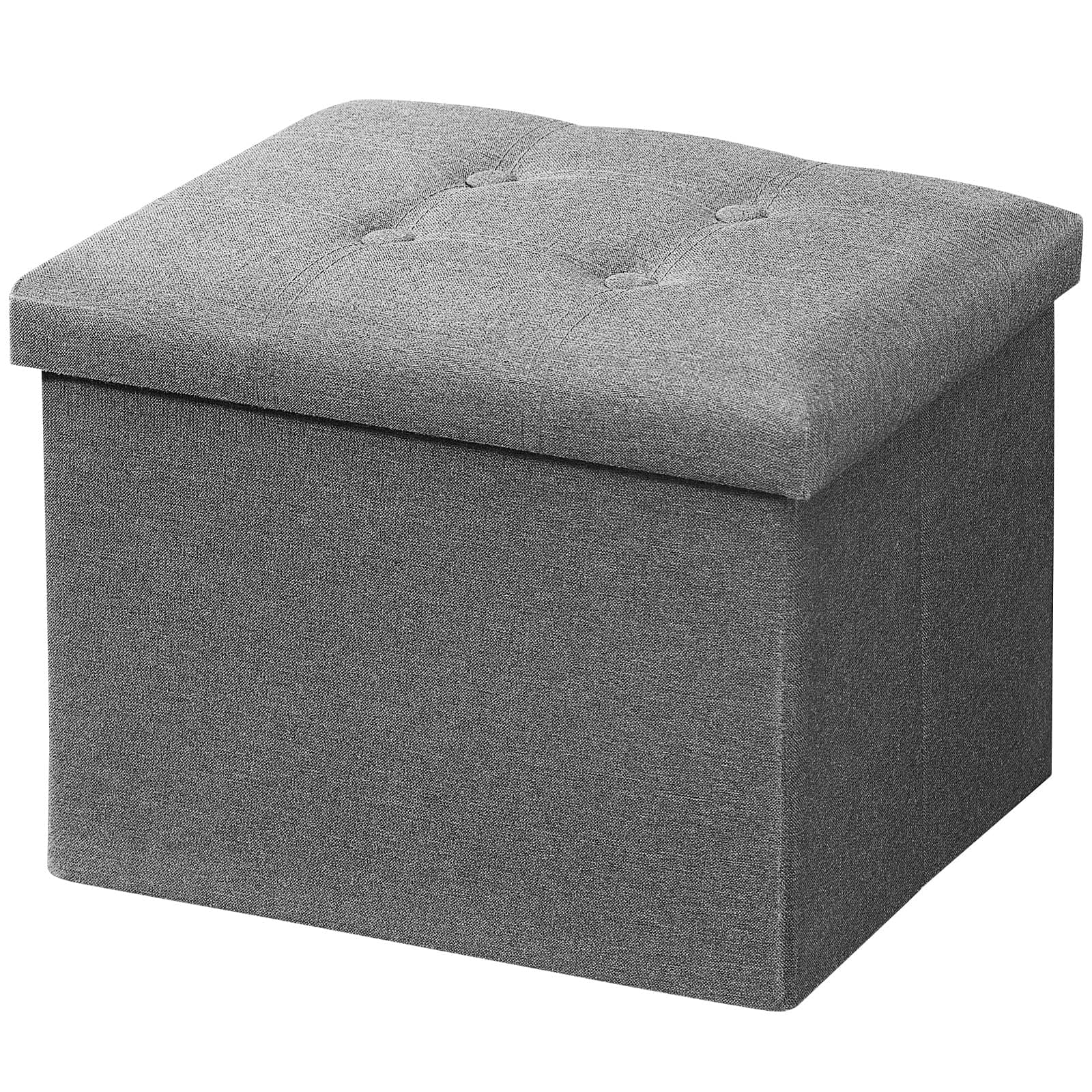 AmasSmileLight Gray Ottoman with Storage,Foot & Leg Rest Stools Small Cute Stool Short Bench Folding Ottomans Square Footstools for Shoe Living Room Under Desk Outdoor RV Camper Each Space Storage