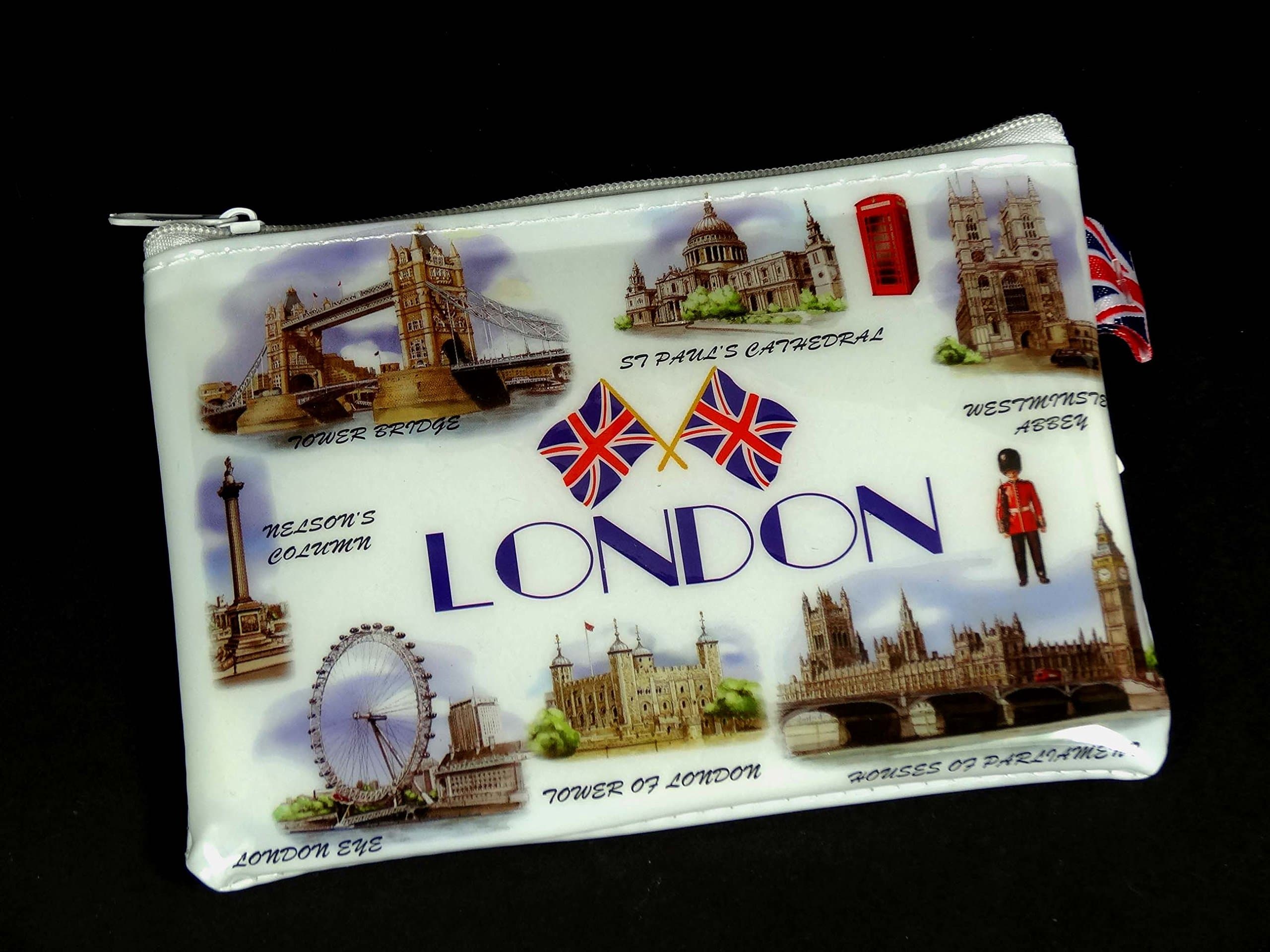 Coin Purse London Scenes Design with Zip Top Opening Made of Plastic