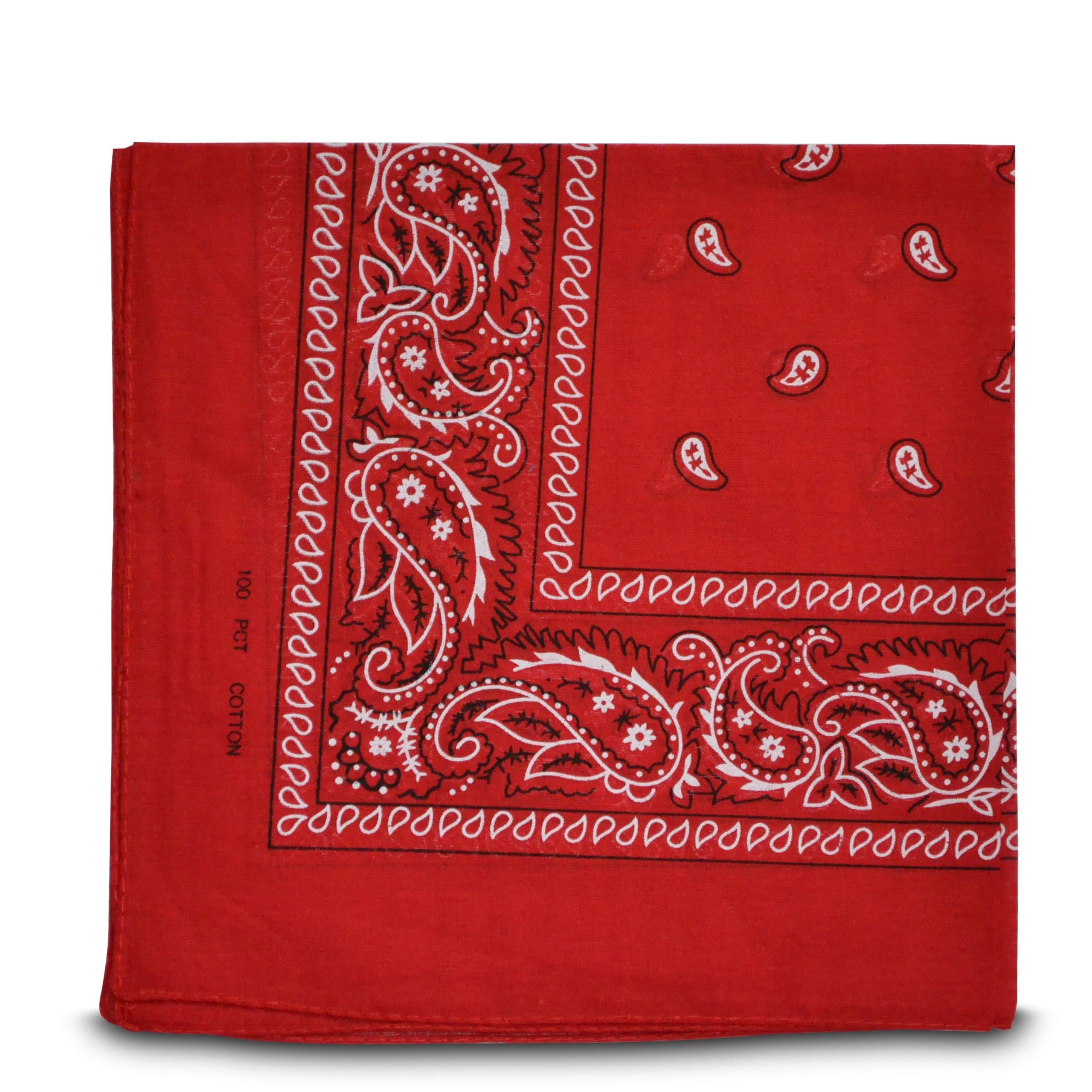 Paisley Style Bandana Biker Cow Boy Cow Girl Neck Scarf Neck Wrist Wrap (Red)