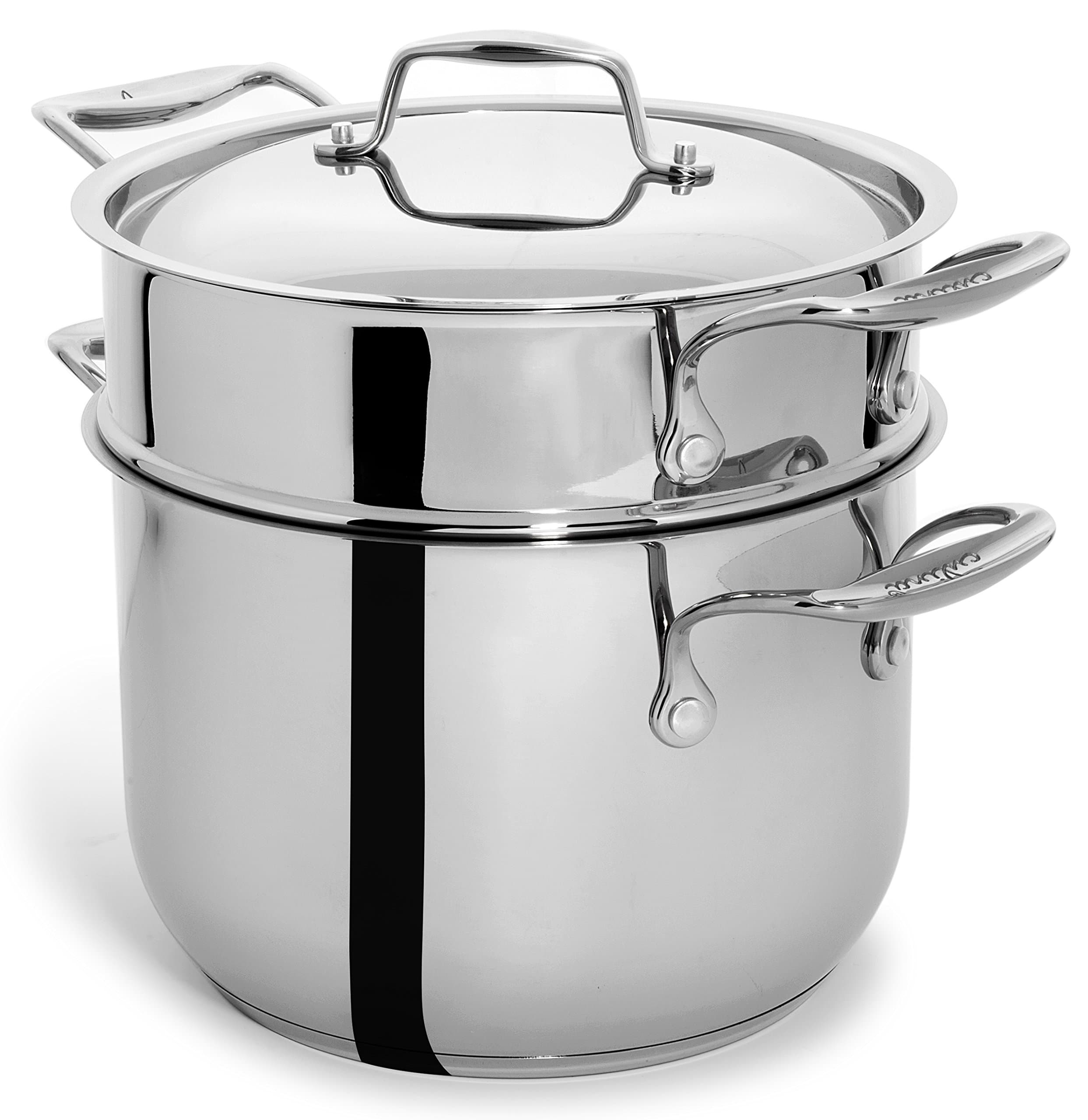 Culina 6 Qt. Tri-Ply Pot 3-Piece with pasta Set, 18/10 Stainless Steel
