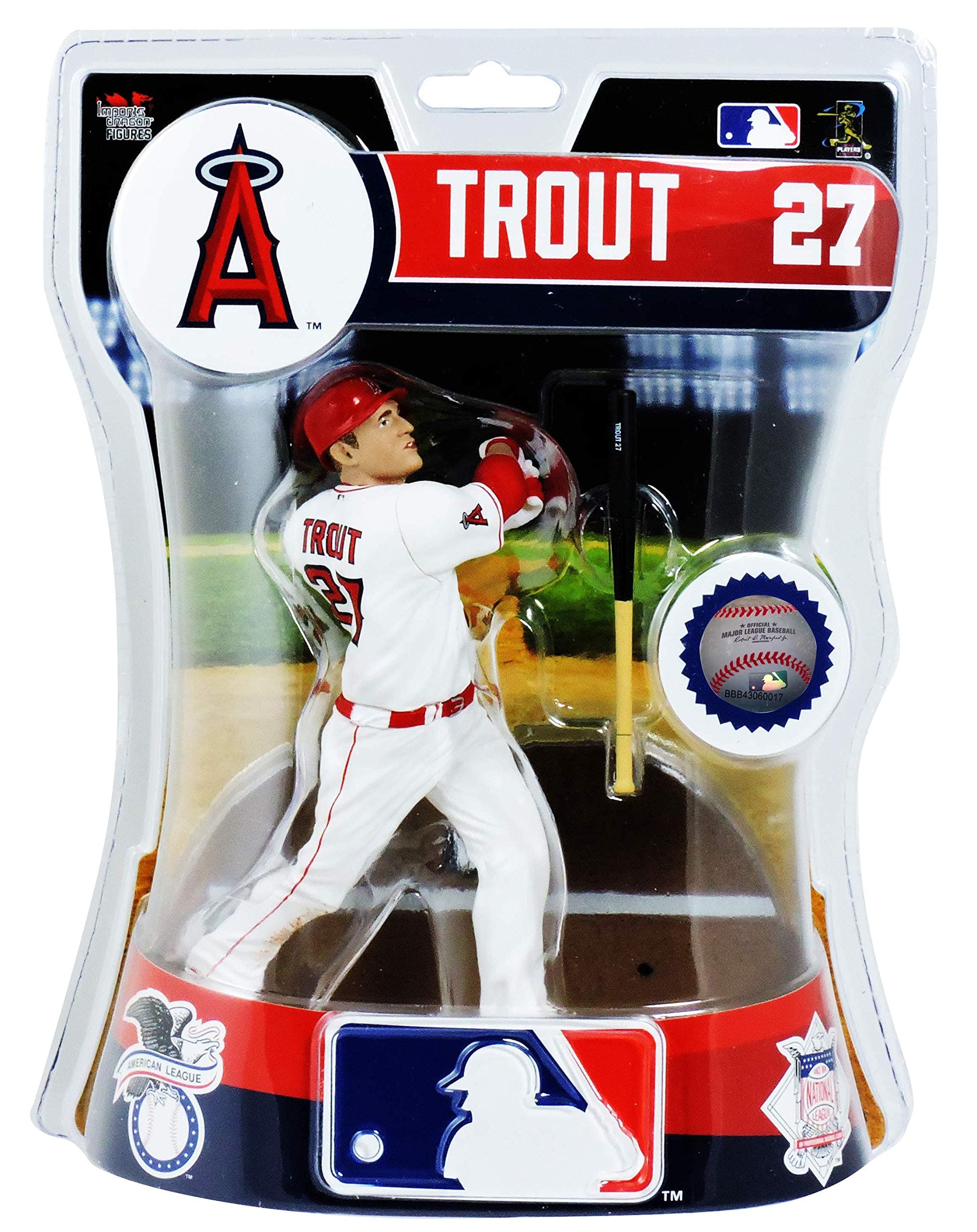 CLARKtoys Los Angeles Angels Mike Trout White Jersey 6" Figurine, Los Angeles Dodgers Action Figure