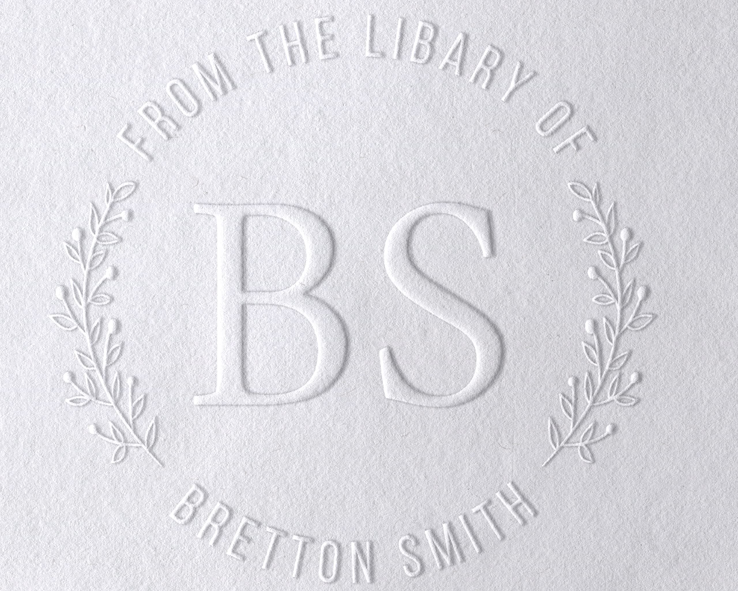 10+ Designs Custom Book Embosser The Library Of Book Belongs To Floral Ex Libris Book-Lover Gift, 1 x 5/8 Inch (Initial)