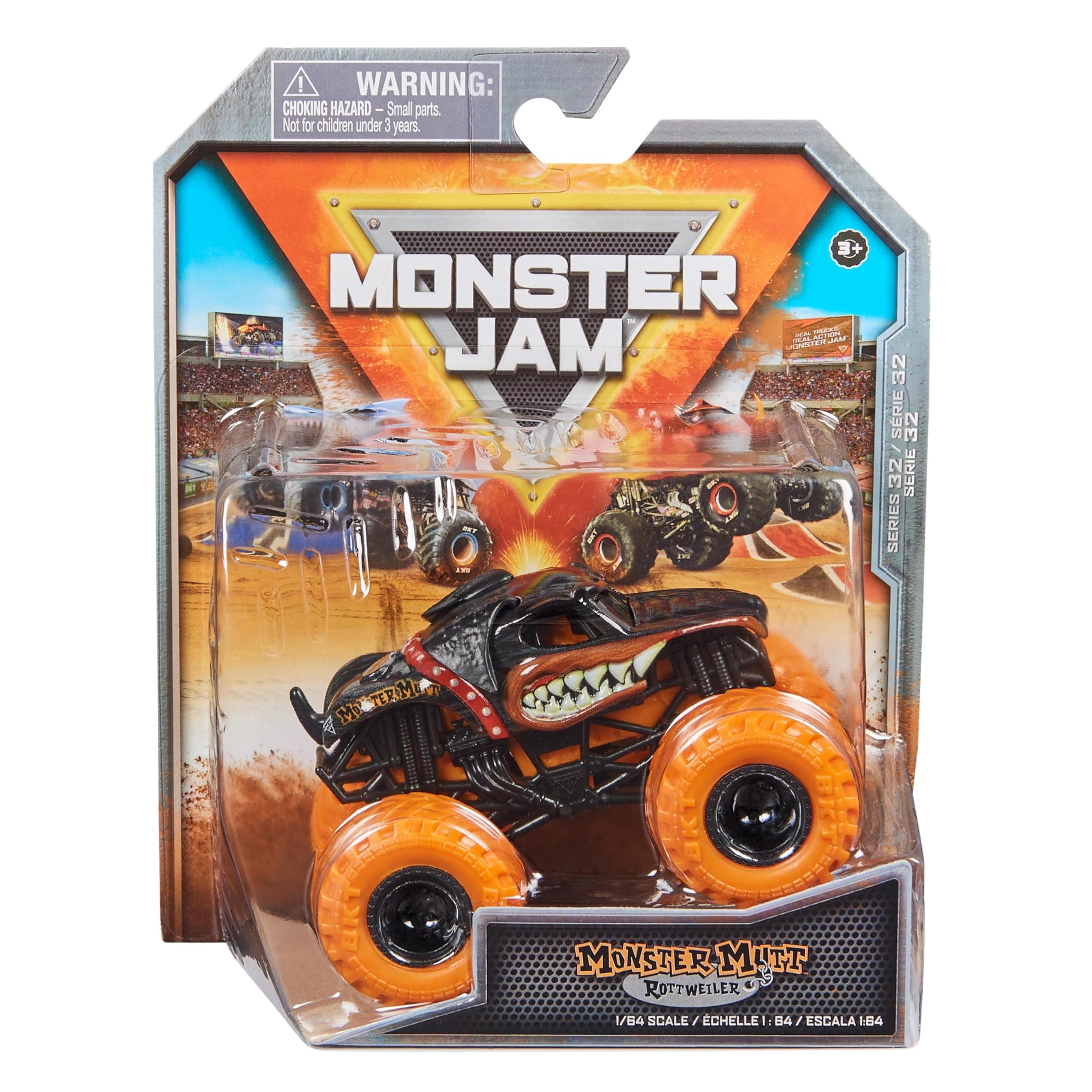 Monster Jam 2023 Spin Master 1:64 Diecast Truck Series 32 Ruff Crowd Monster Mutt Rottweiler