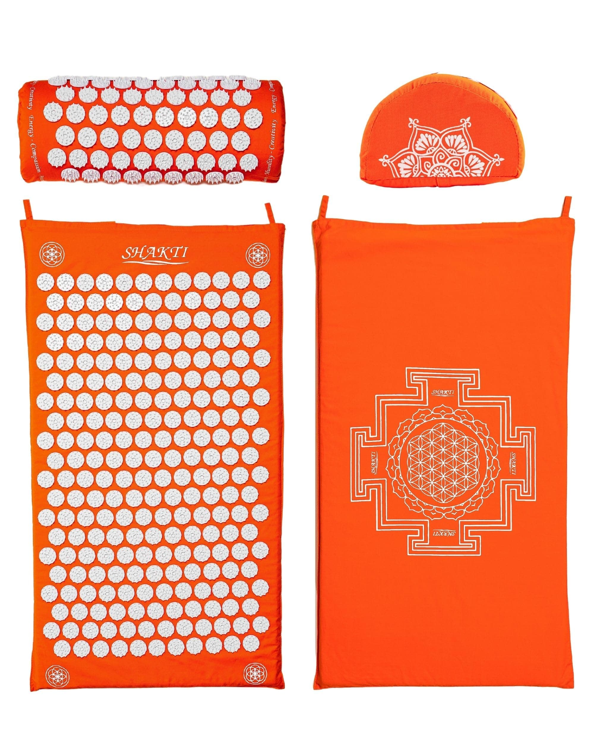 ShaktiMat Classic Acupressure Mat & Neck Pillow Set, Level 2 Intensity in Orange, Sustainable & Durable, Relieves Stress & Tension, Promotes Relaxation & Focus, FSA/HSA Eligible