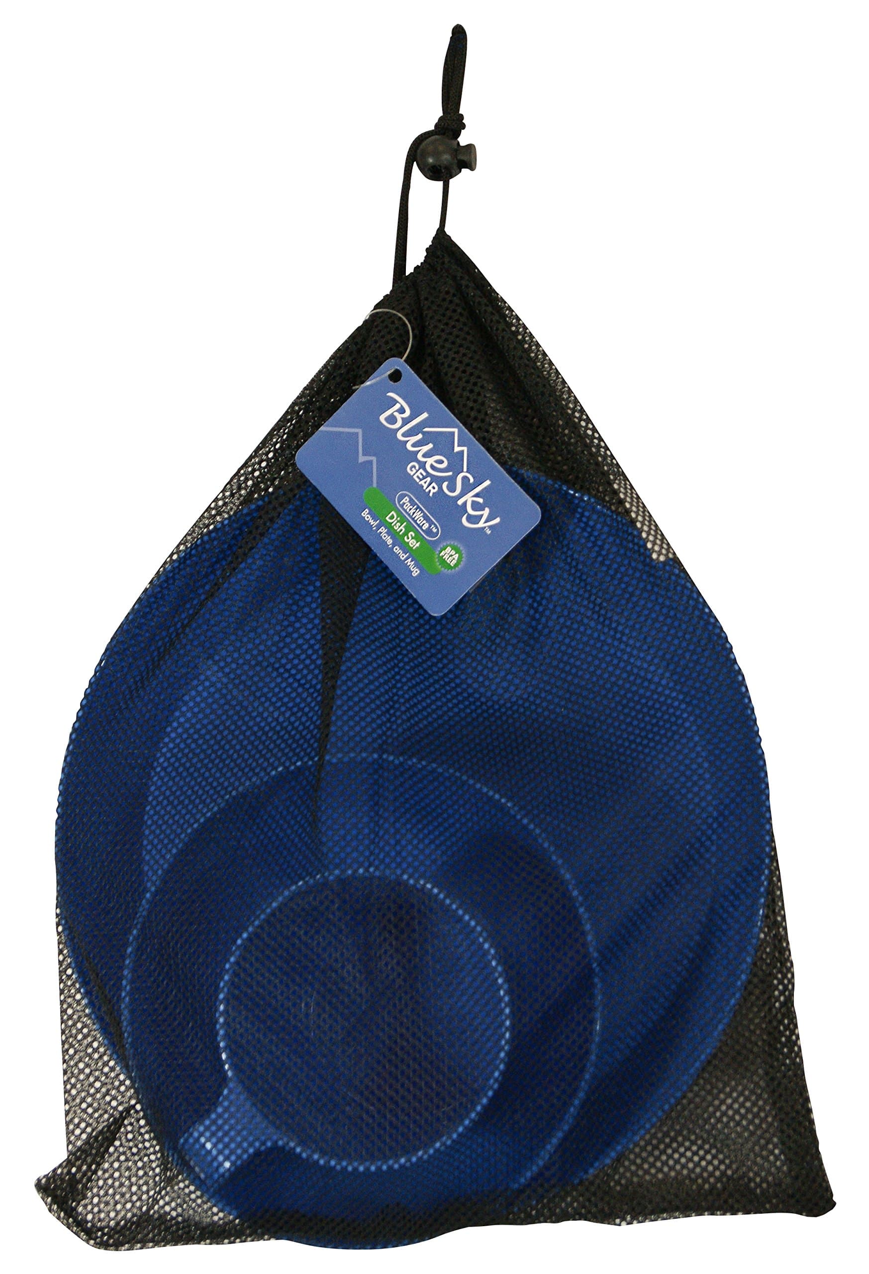 Blue Sky Gear PackWare Dish Set in Mesh Bag, Blue