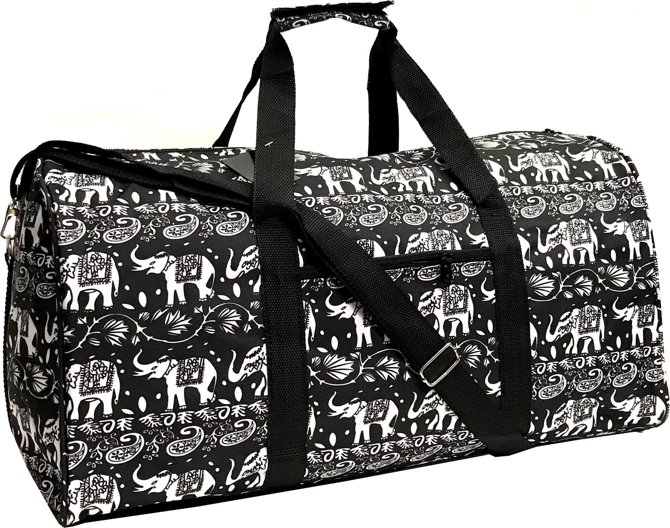 Fashion Travel Cheer Gym Duffle Bag 21" (Elephant B/W)