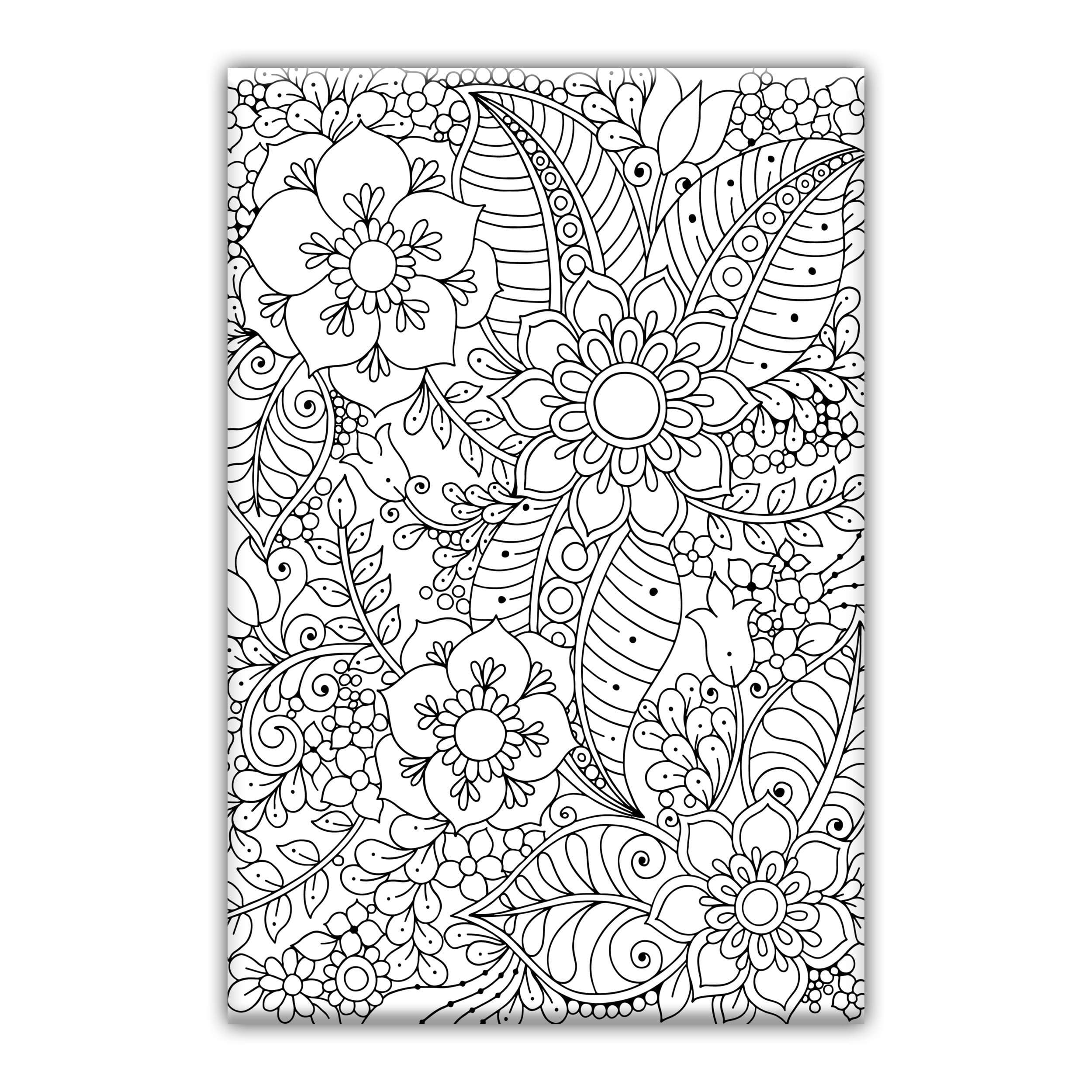 Forest Adult Coloring Canvas, Stretched primed canvas to color | 8 x 12 Inches |Premium Handmade Coloring Canvas | Art and Sip Party, DIY Kit, Party favor | Easy & fun drawings to color | Wall Art