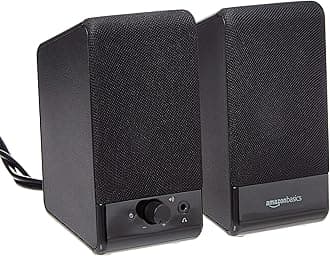 Computer Speakers For Desktop or Laptop PC, USB-Powered, Black