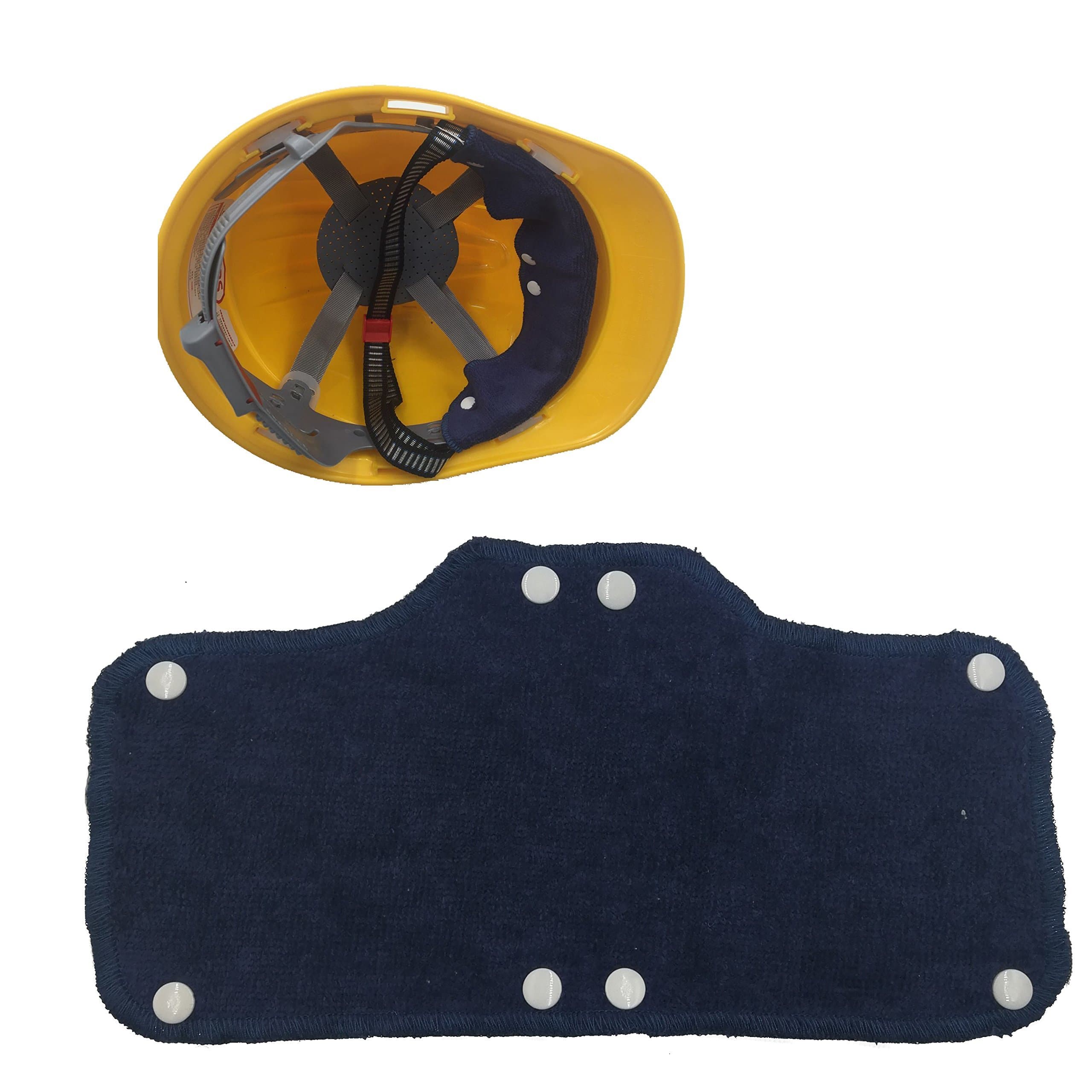 Navy blue Hard Hat Sweatband headband forehead sweating pad Terry cotton Washable Hard Hat Liner snap on(3 Pcs)