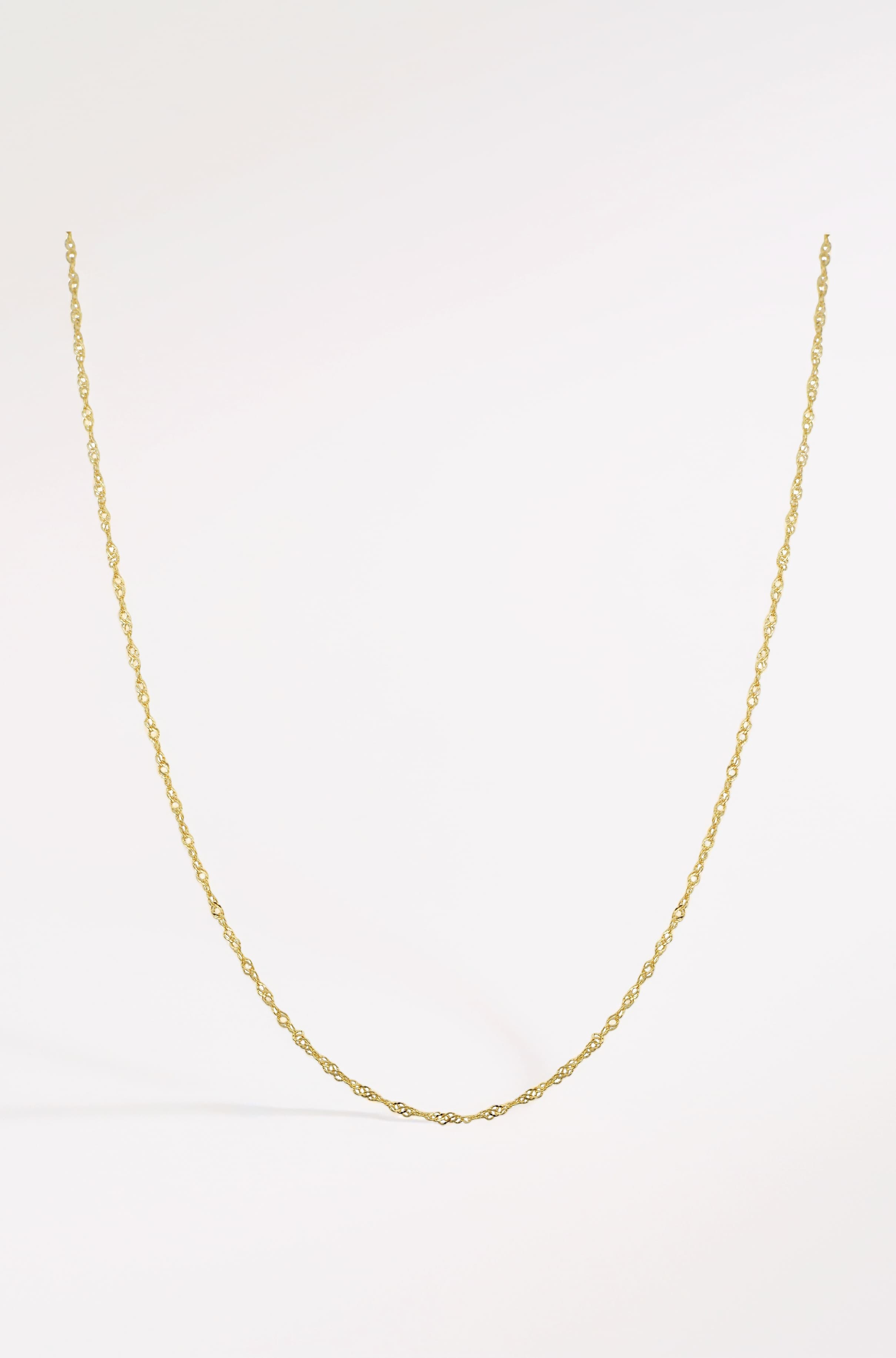 10k Yellow Gold Singapore Chain Necklace (0.7 mm, 1 mm, 1.4 mm, 1.7 mm)