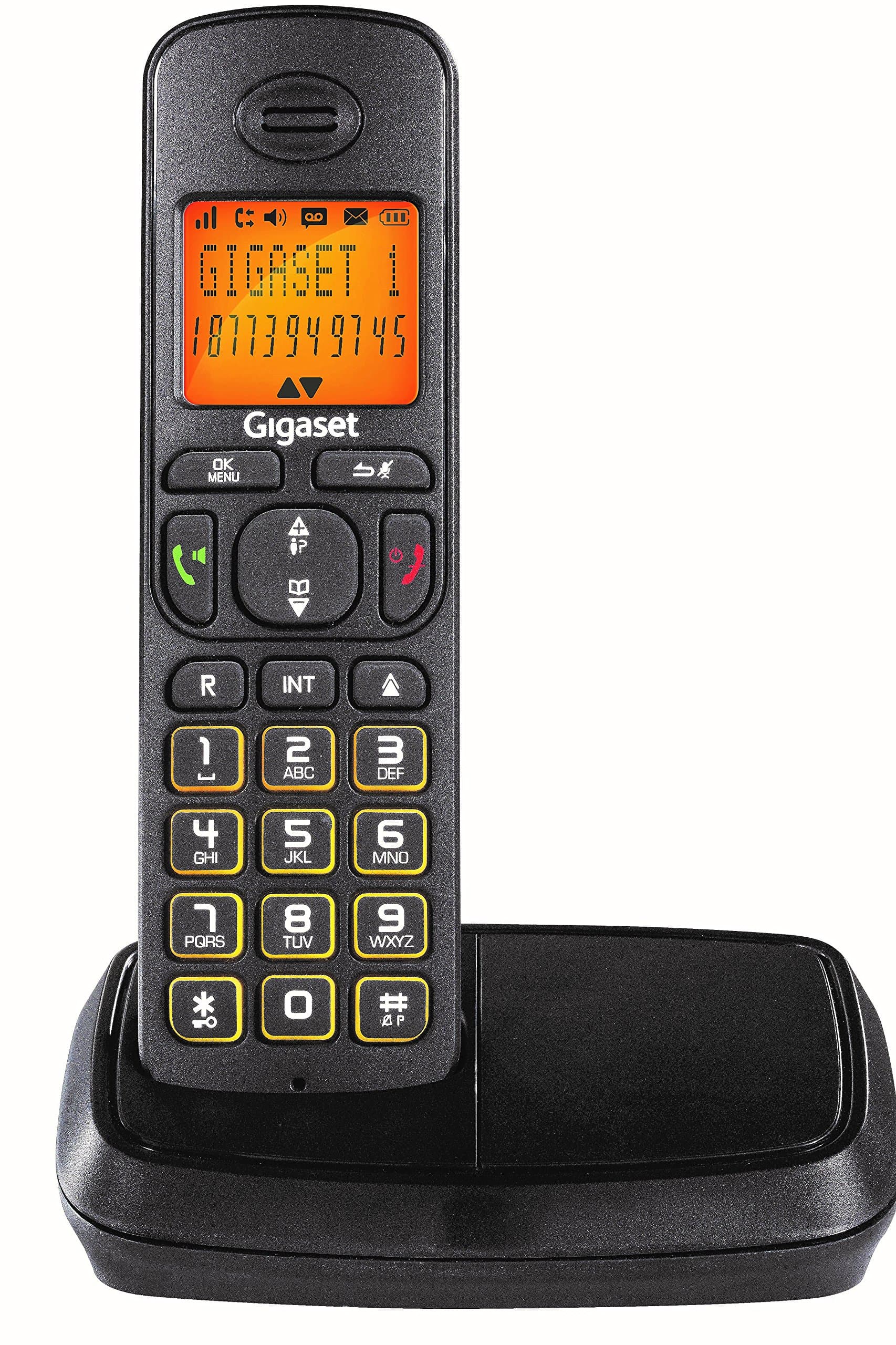 Gigaset A500 Black Cordless Landline Phone with Caller ID & Speaker Phone