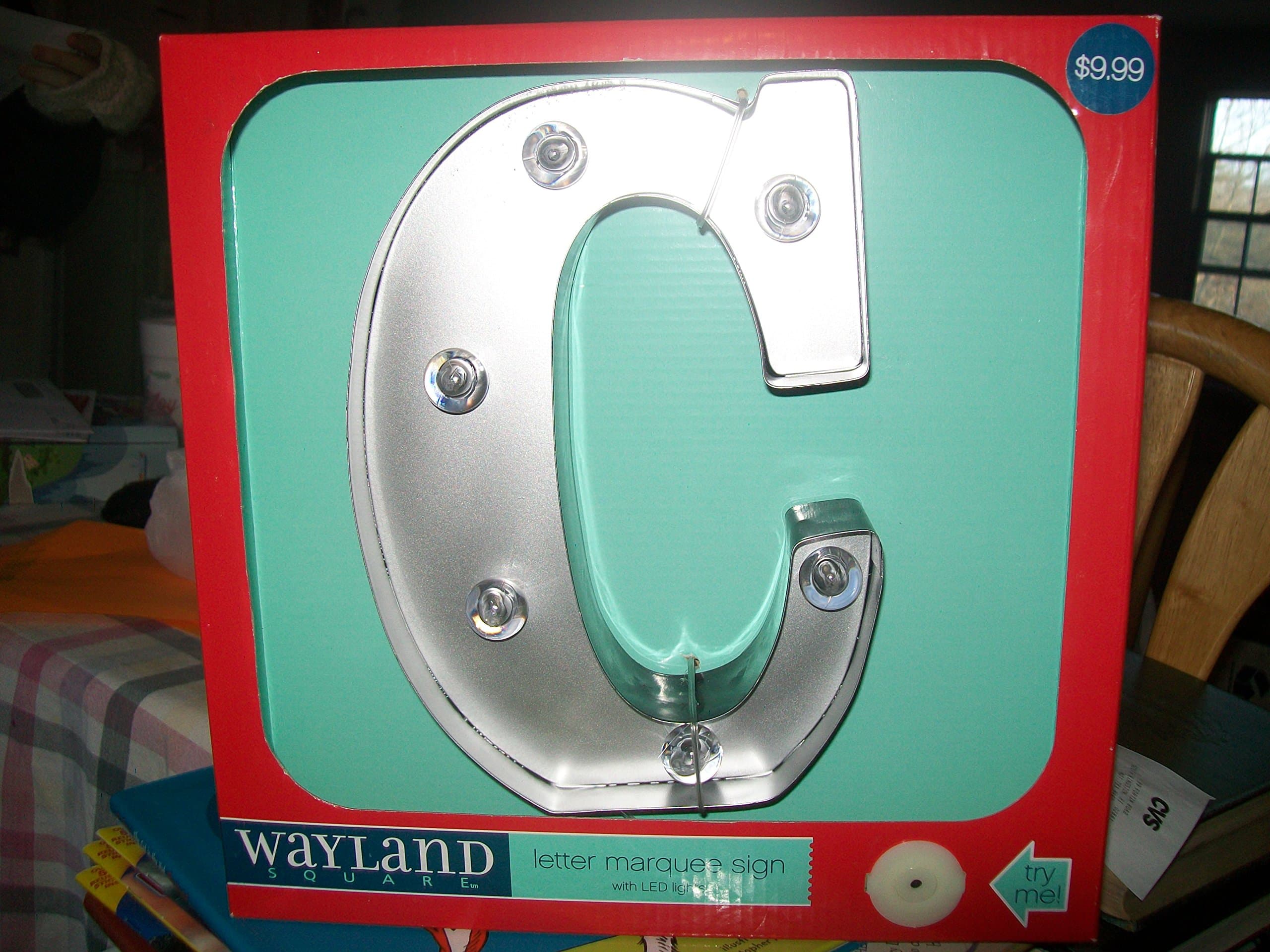 Wayland SquareLetter Marquee Sign with LED Lights