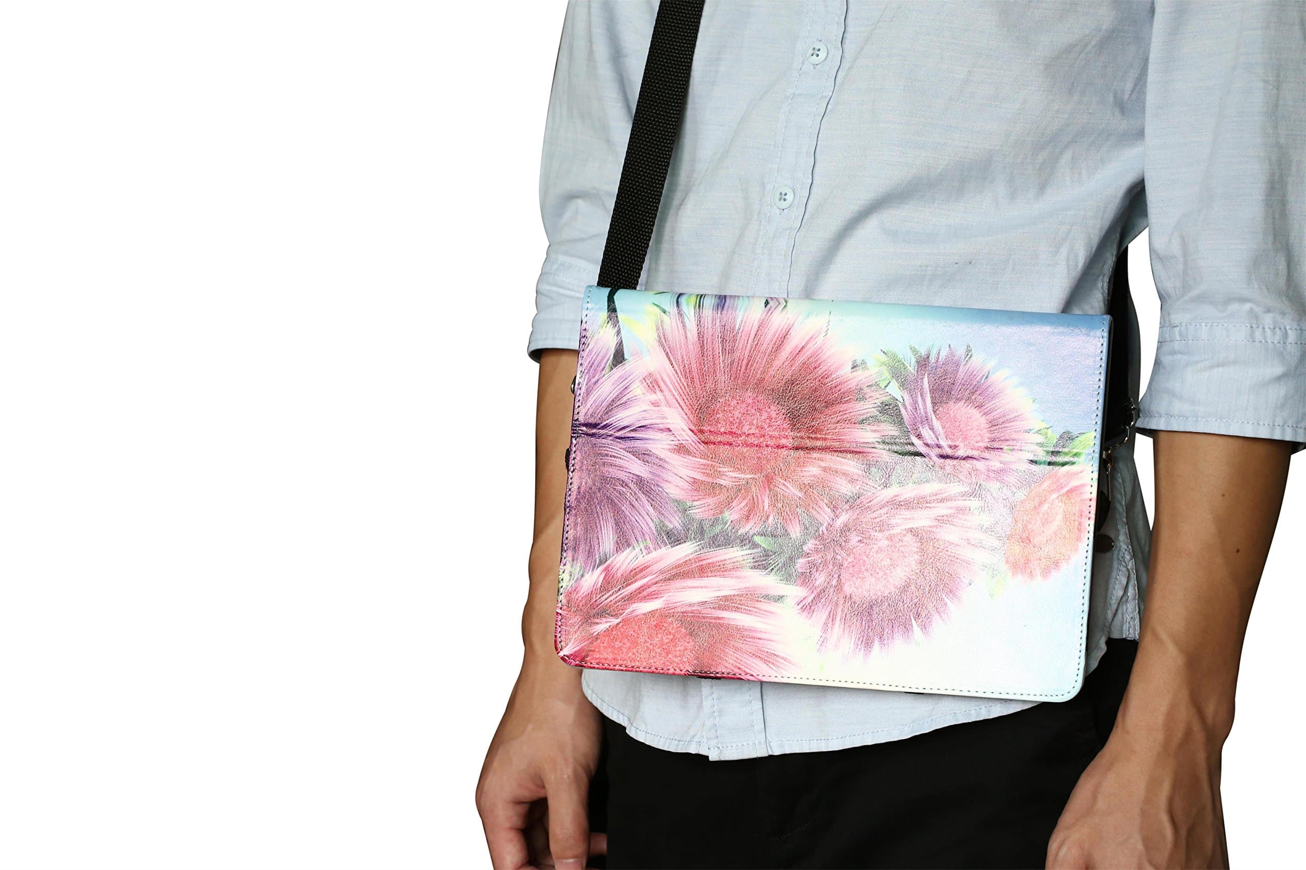 Unversal 10.1 Inch(10fl) Tablet Case Fits Lenovo Ideatab A10-70 A7600 , S6000h, S6000f, S6000l,s6000 (Sunflowers Flowers Purple Pink Blue)