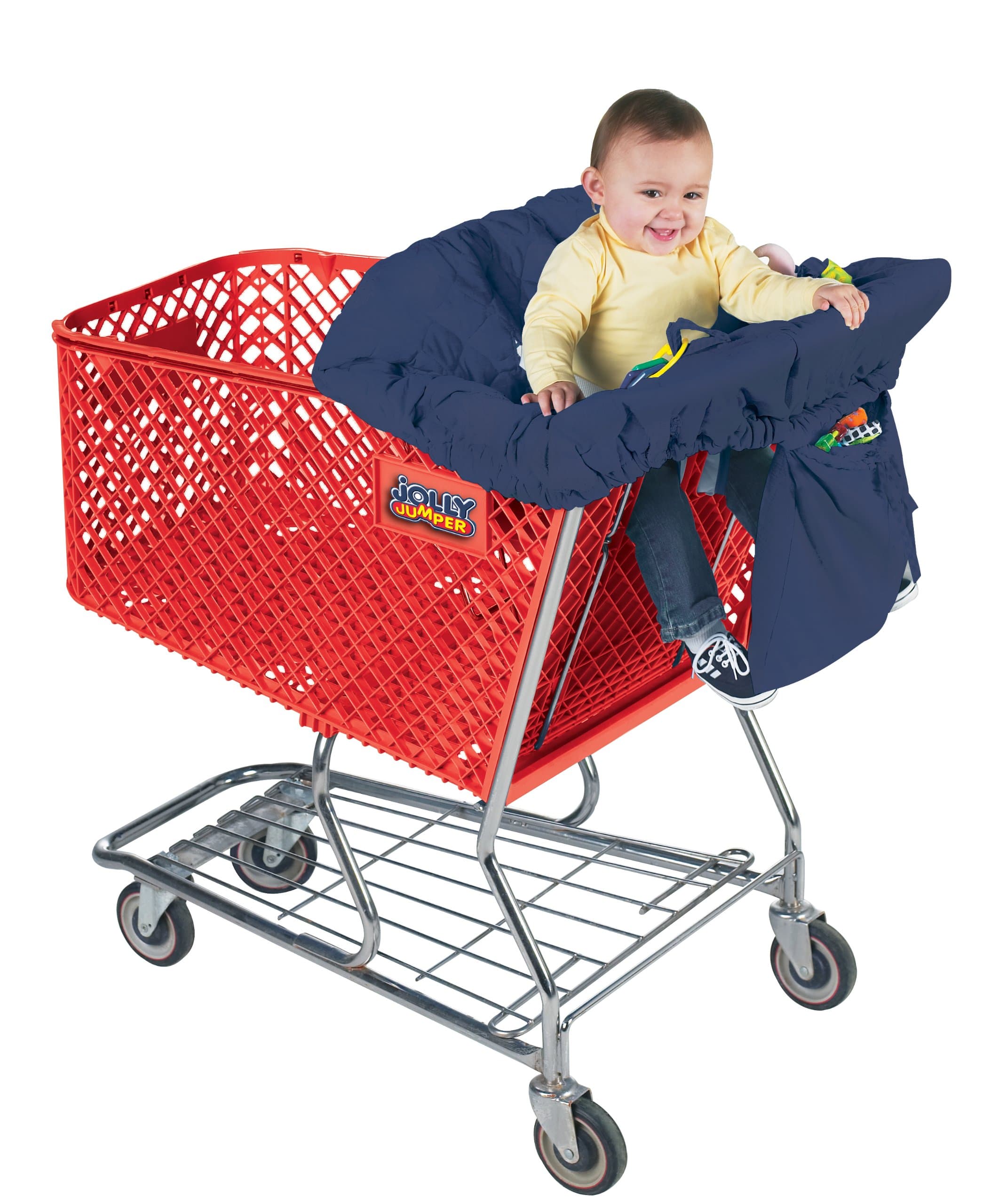 Jolly Jumper Sani-shopper Shopping Cart Cover with Safety Belt- Fits Most Resturant High Chairs- Red