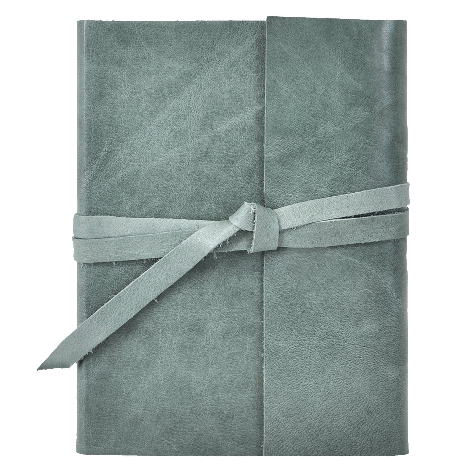 Islander Soft Leather 5 x 7 Journal in Sage Green Features Wrap Closure - Handmade in The U.S.A.