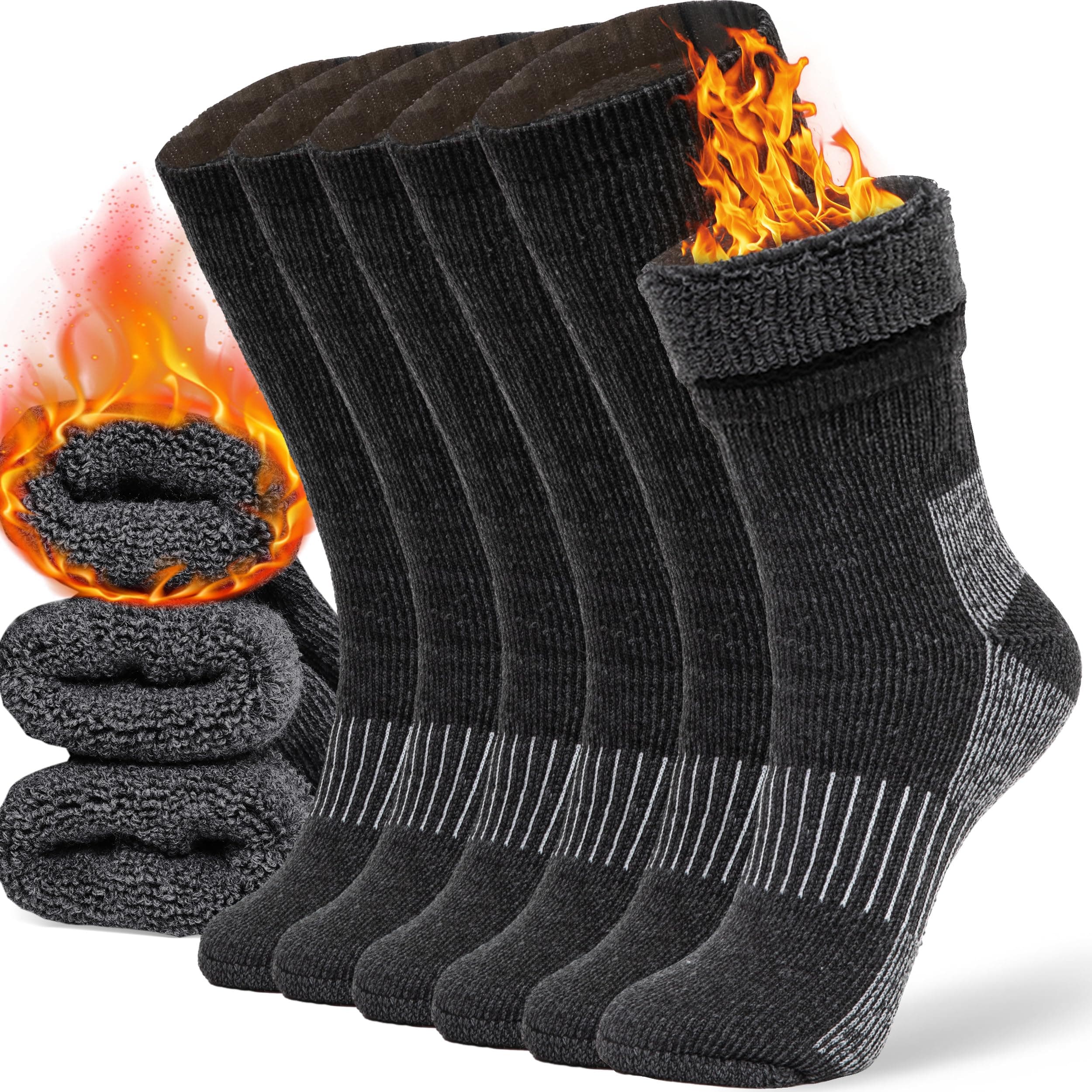 Merino Wool Socks for Men & Women Casual Warm Winter Cozy Thermal Socks