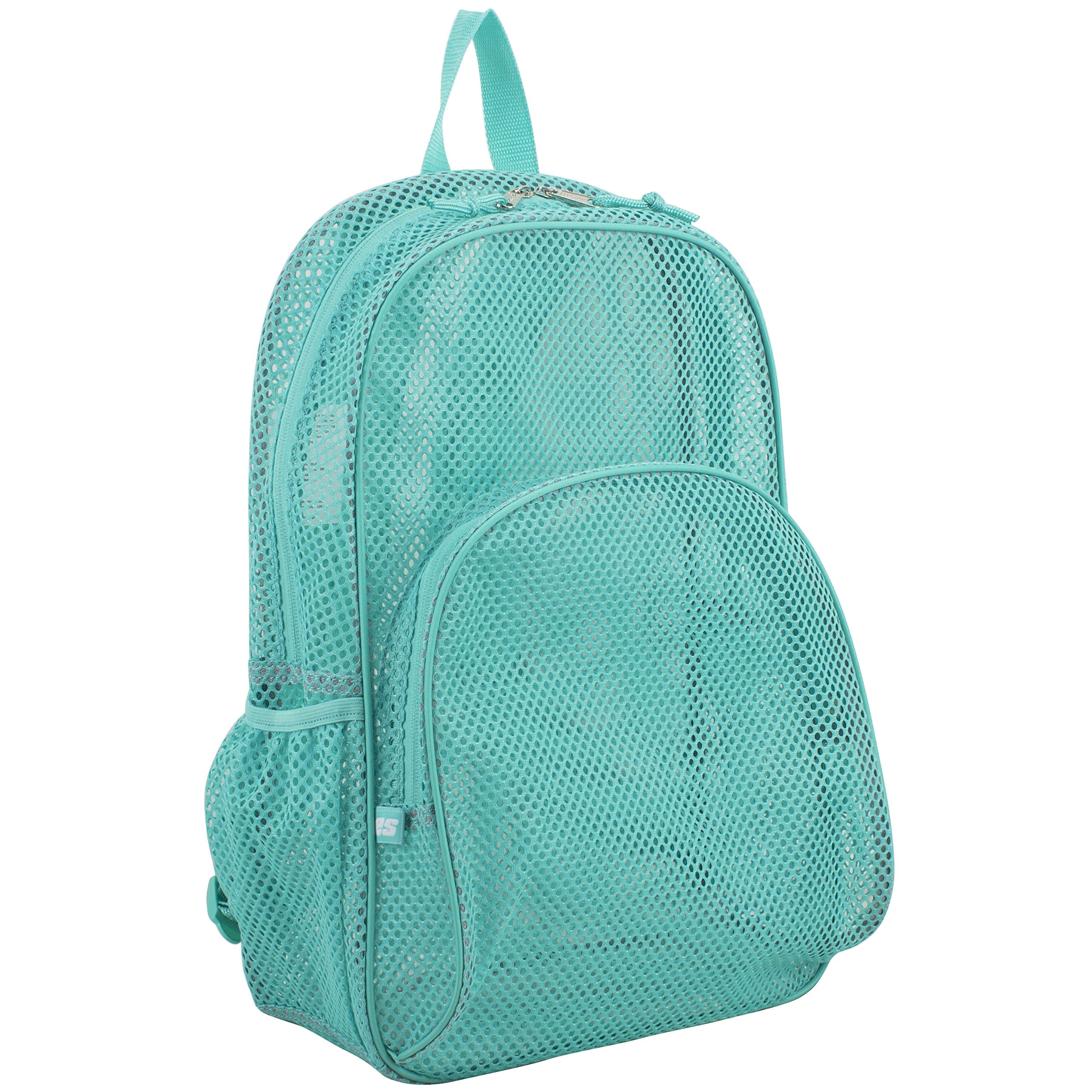Mesh Backpack With Adjustable Padded Shoulder Straps, Turquoise