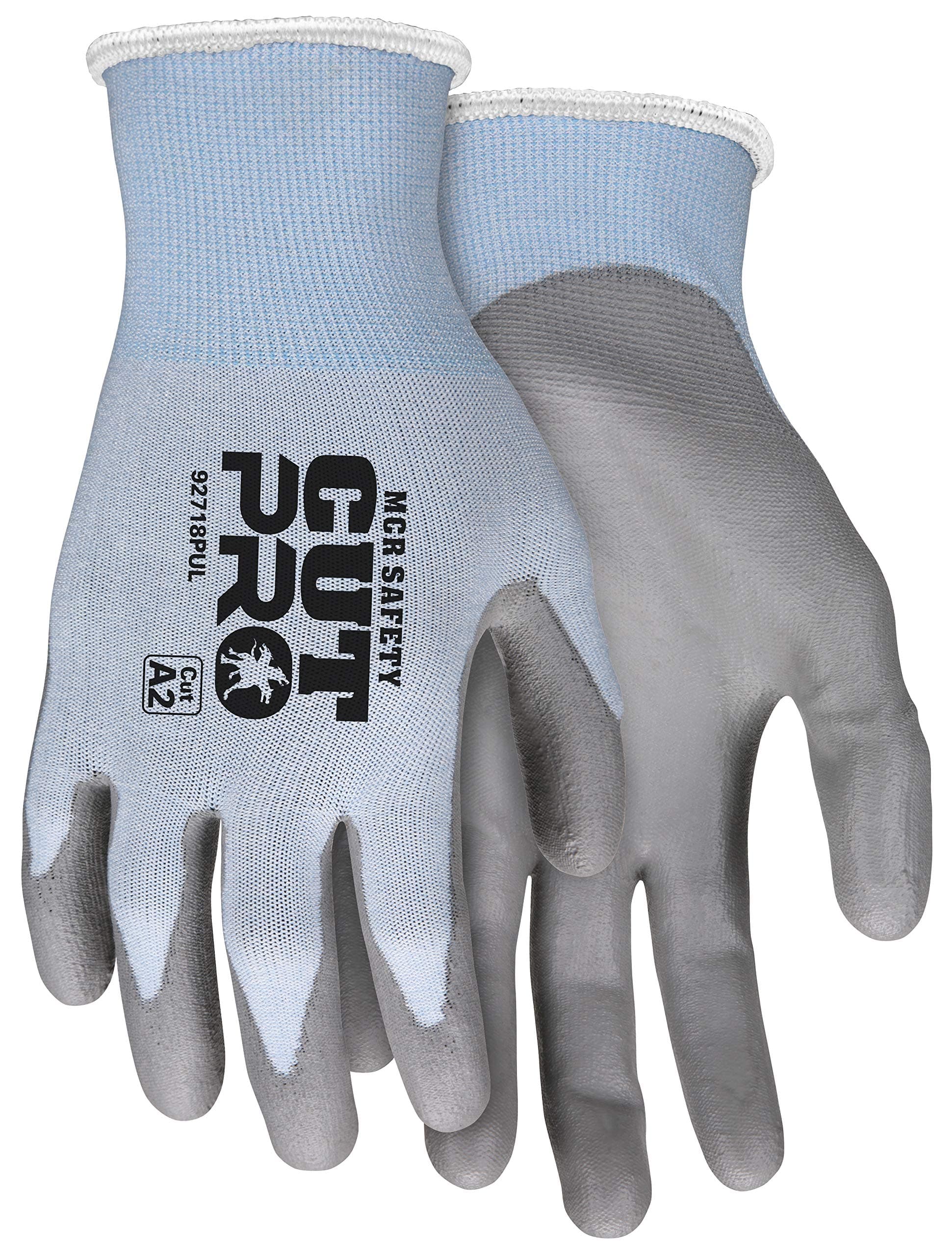 MCR Safety Gloves 92718PUS Cut Pro 18 Gauge HyperMax Work Glove, Cut Protection Glove, Polyurethane Coated Palm & Fingertips, Small