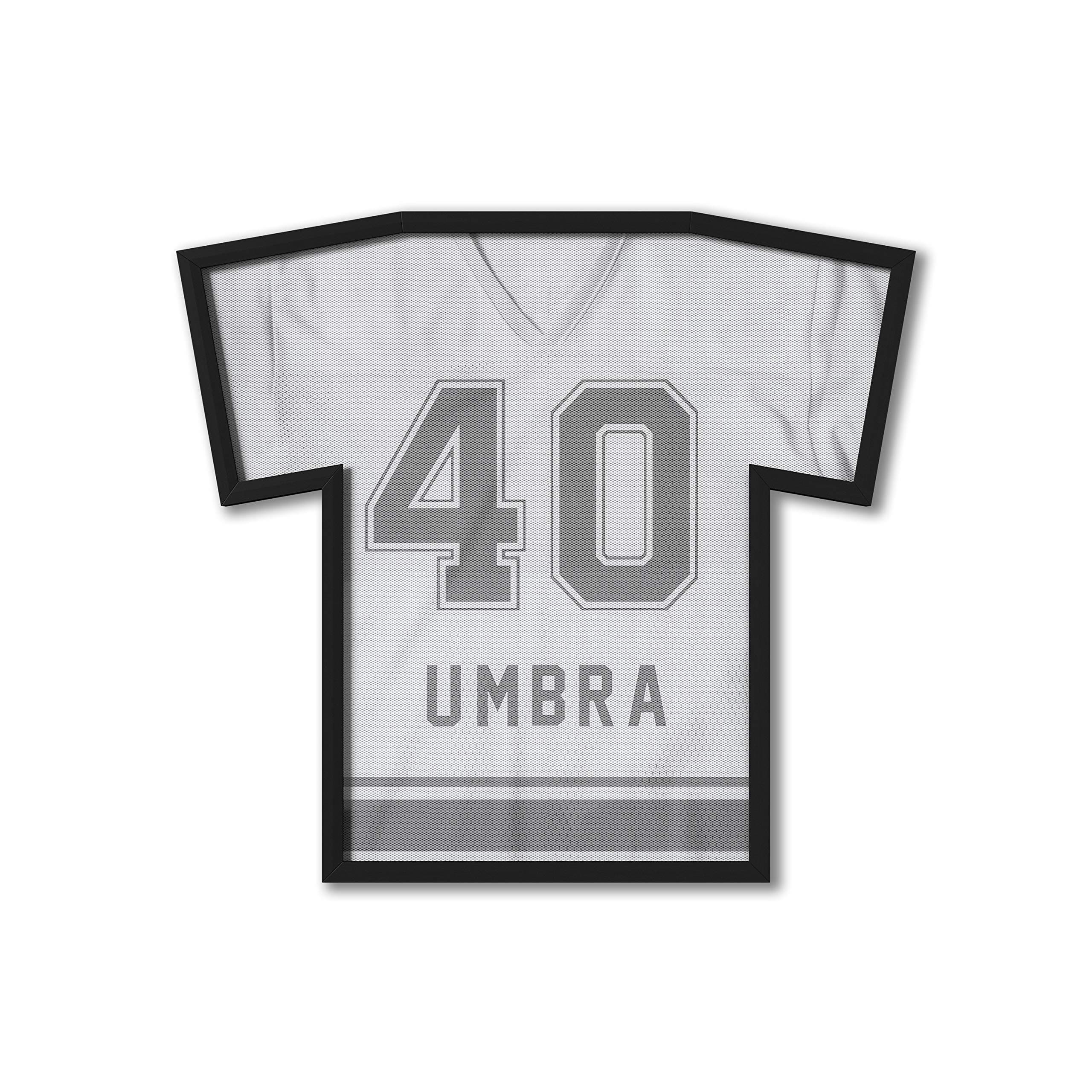 Umbra, Black T-Frame, Unique Sports Display Case To Showcase Adult Sized Football, Baseball, Soccer or Hockey Jerseys (up to XXL), Large