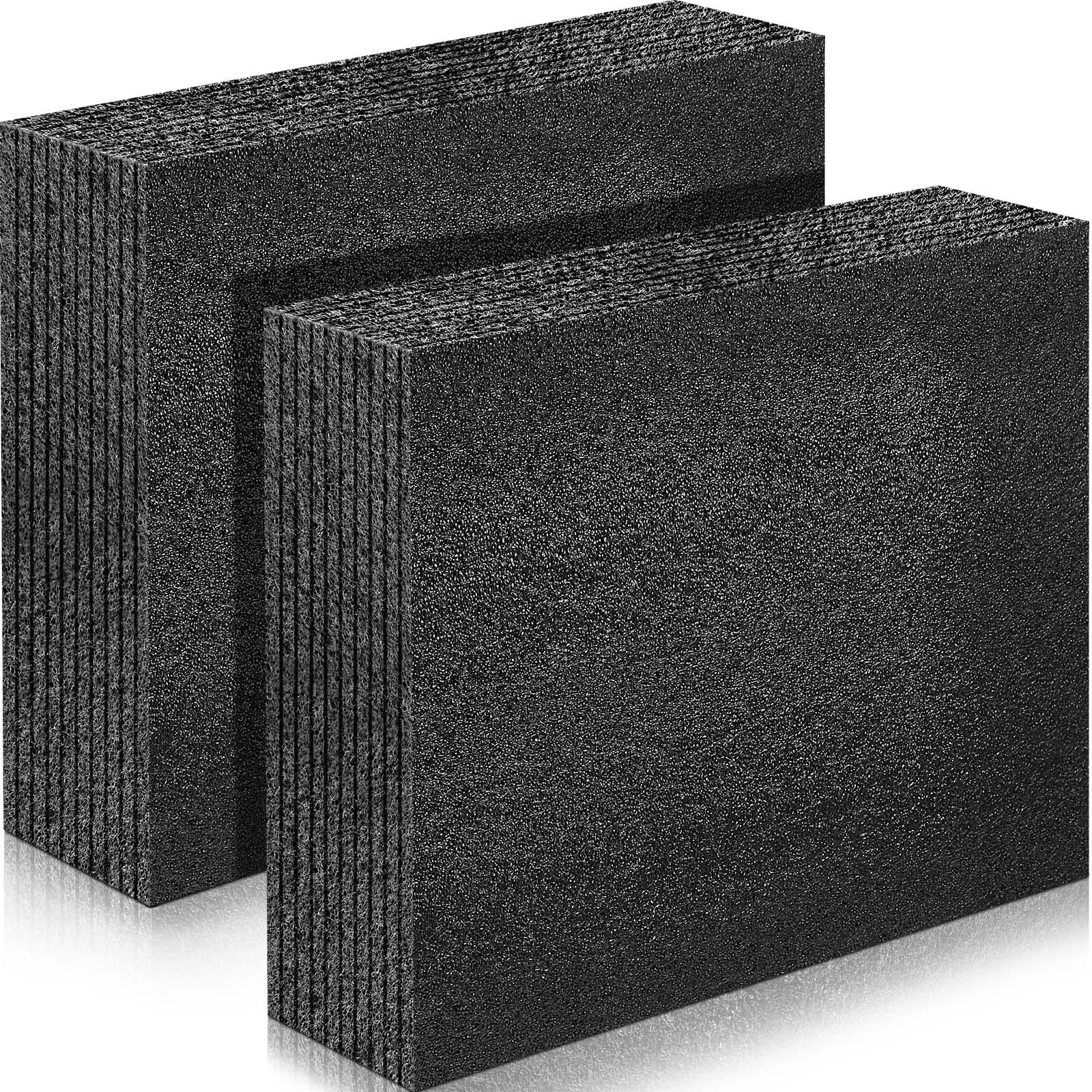 Hoolerry 2 Pcs Customizable Polyethylene Foam Packing Inserts for Cases Thick Polyethylene Foam Sheet for Packaging and Crafts(Black,12" x 10" x 3.125")