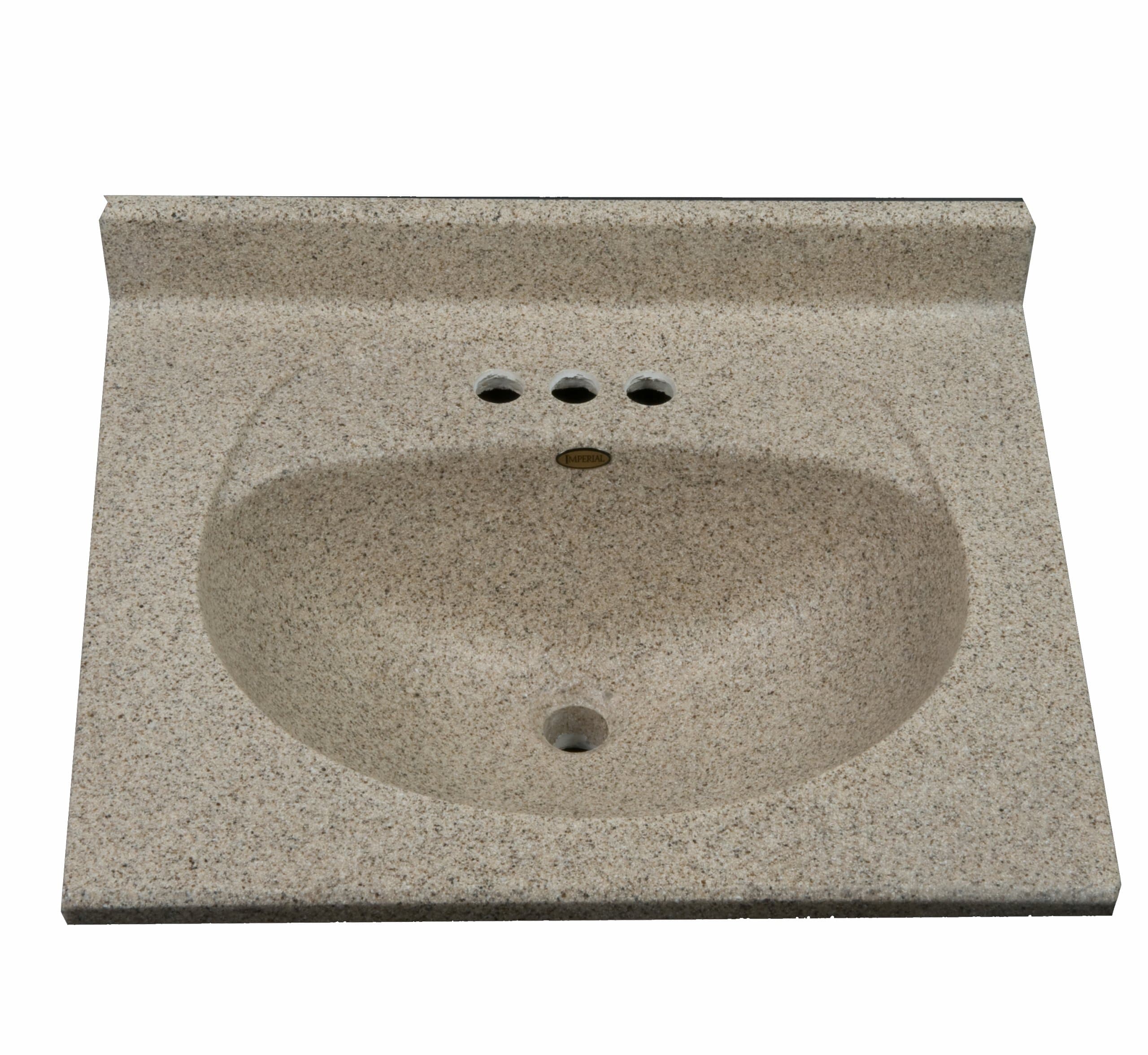 Imperial FB2522CAPSS Olympic Oval Bowl Bathroom Vanity Top, 25-Inch Wide by 22-Inch Deep, Cappuccino Matte Finish