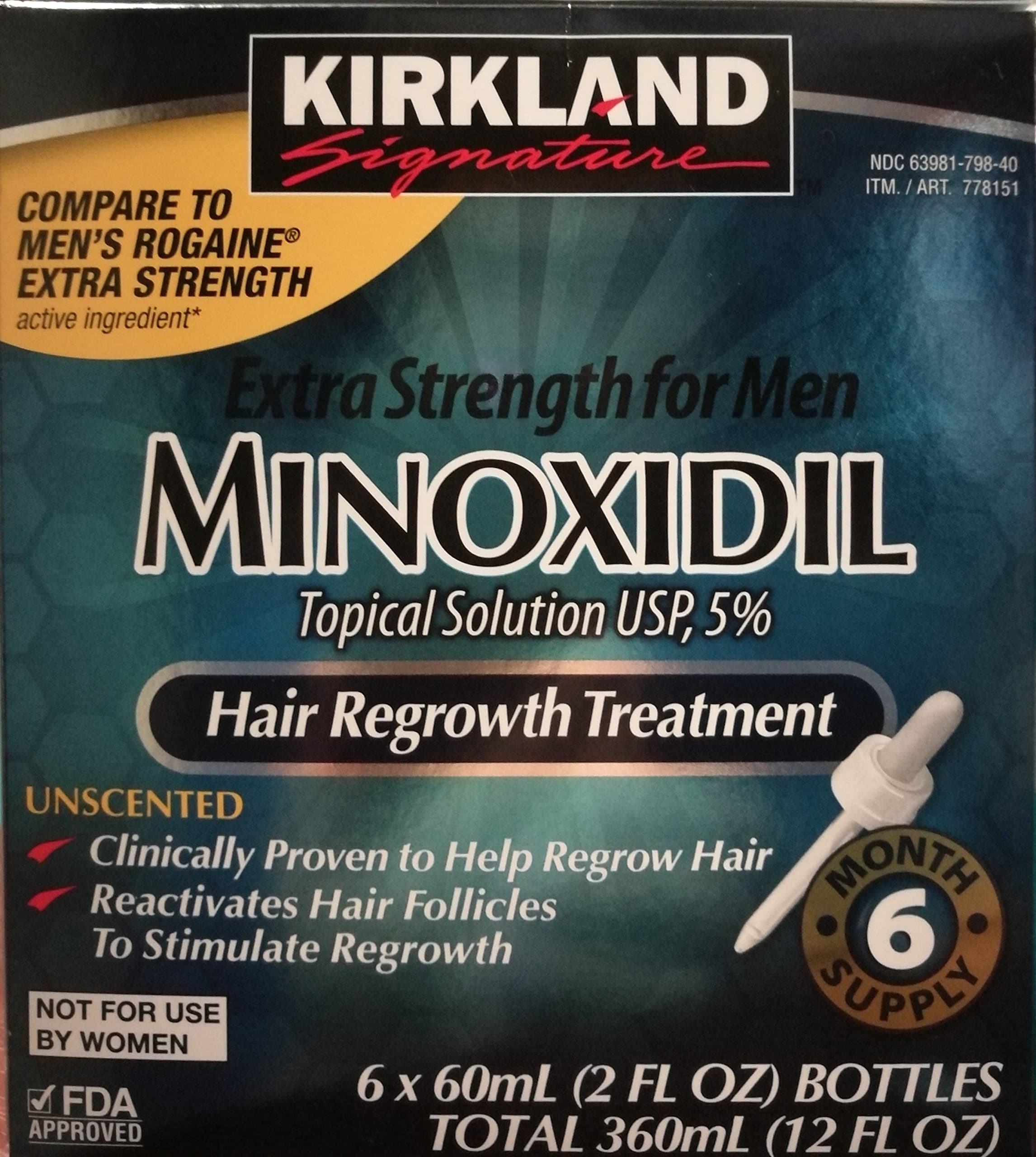 Wholesale Deal Kirkland Minoxidil 5% Extra Strength Hair Regrowth for Men (72 Bottles) 12 Box of 6 Month Treatment