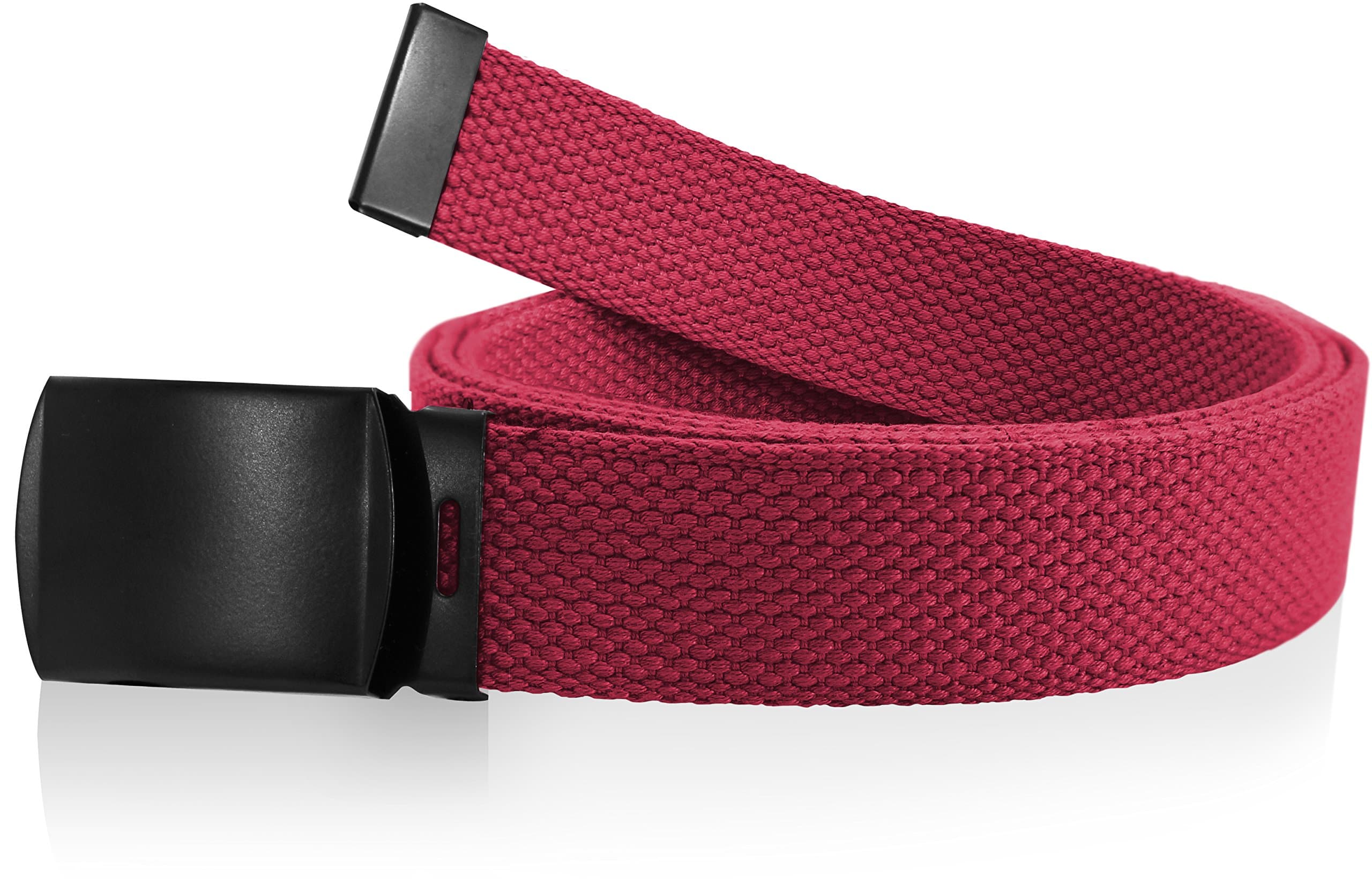 Nice Shades Black One Size Canvas Military Web Belt With Black Slider Buckle. Many Colors Available 56". Pink