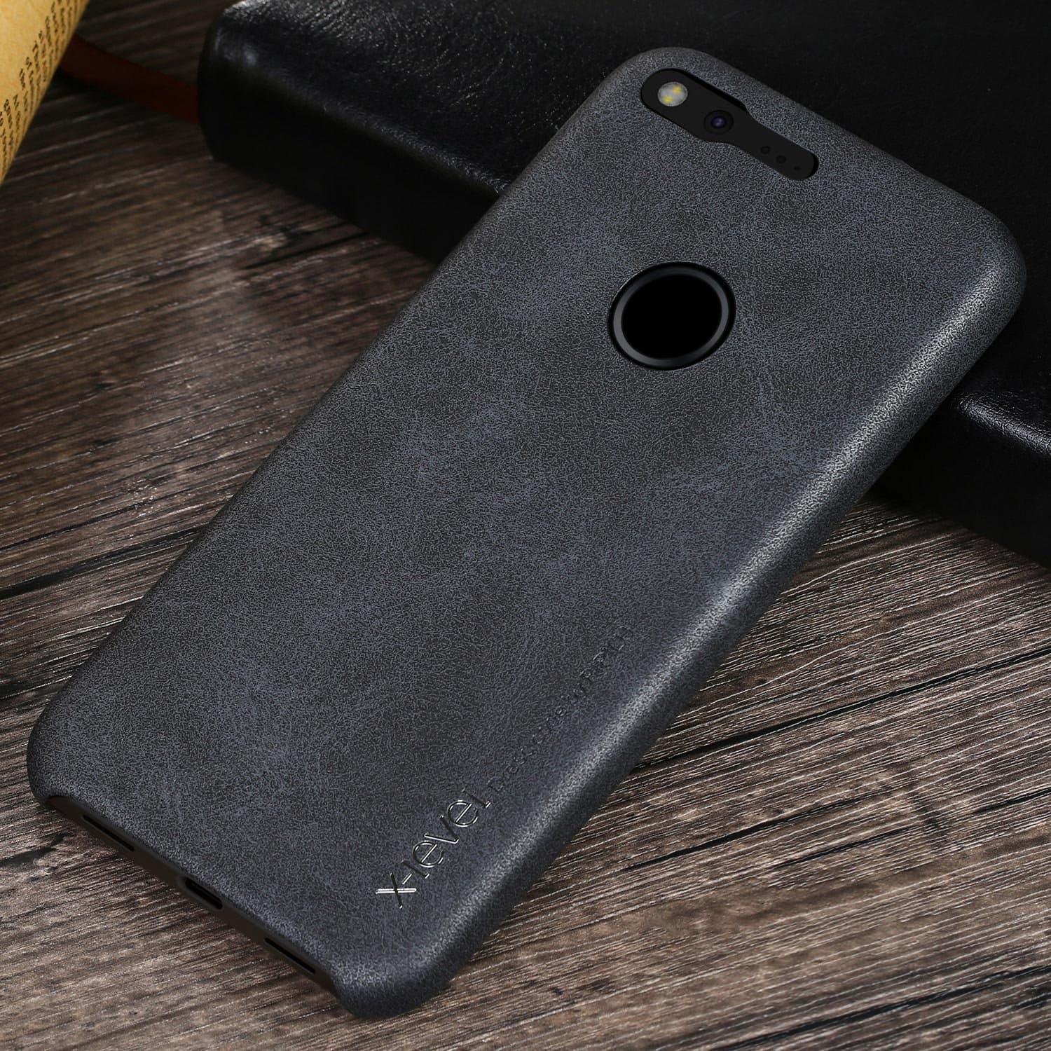 Google Pixel XL Case,X-Level [Vintage Series] PU Leather Luxury Back Cover for Google Pixel XL(Pixel XL 5.5 Inch-Black)