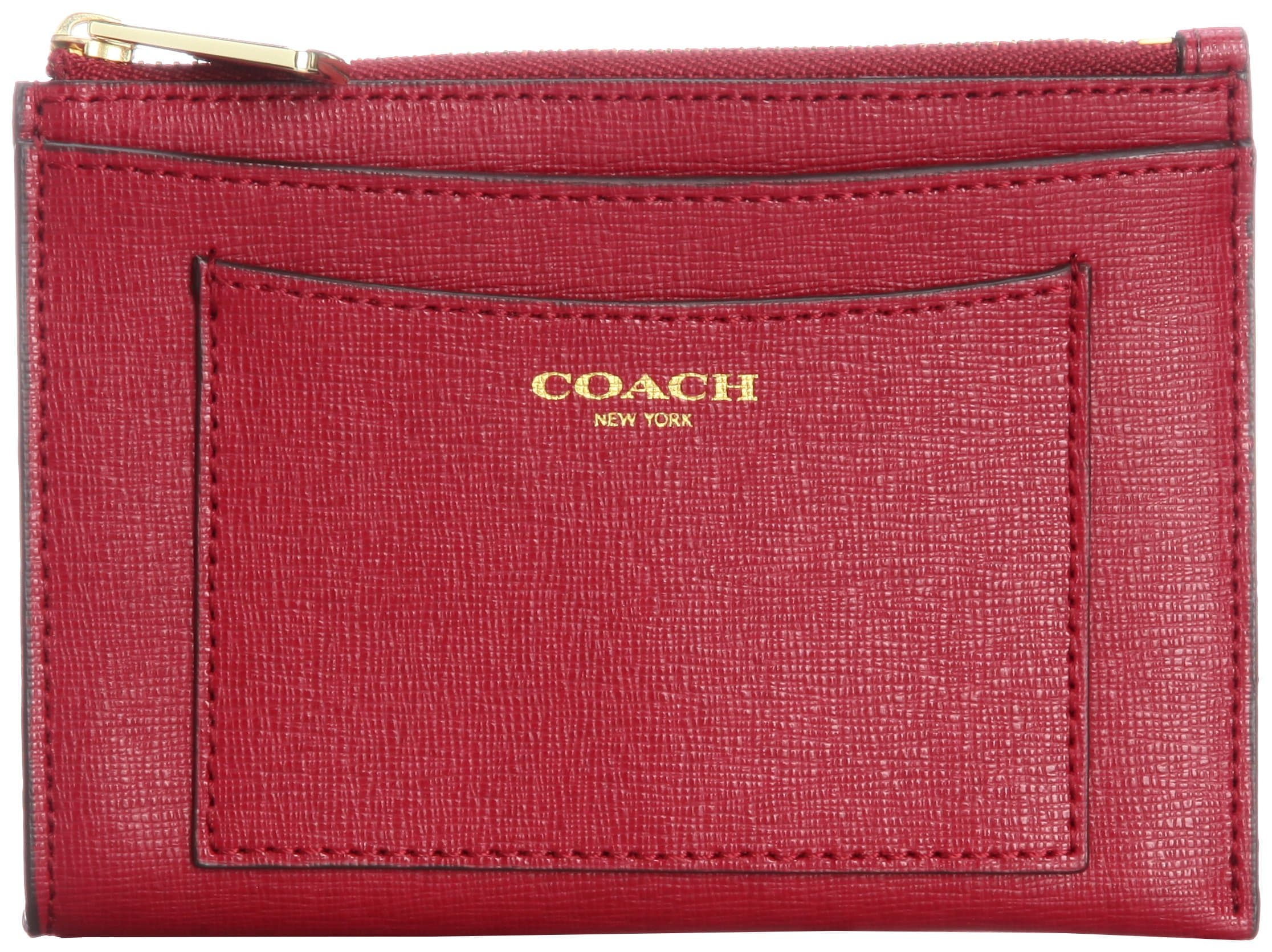 Coach Saffiano Leather Medium Skinny Wallet FOB 50732 Scarlet