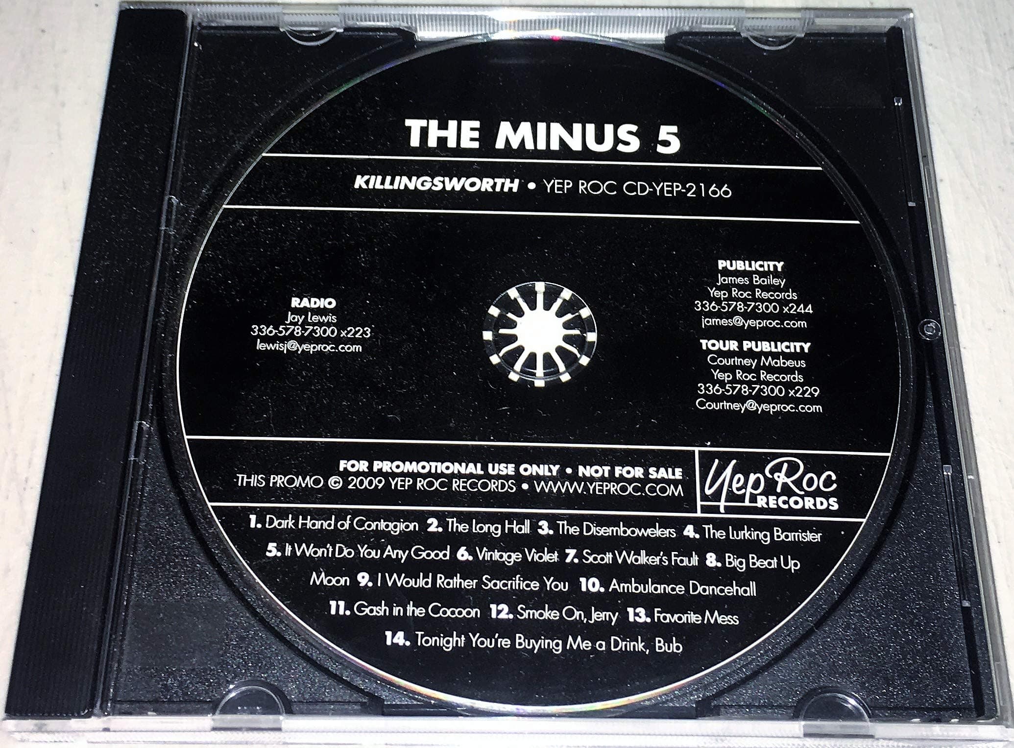 The Minus 5-"Killingsworth" 2009 PROMO CD YEP ROCK