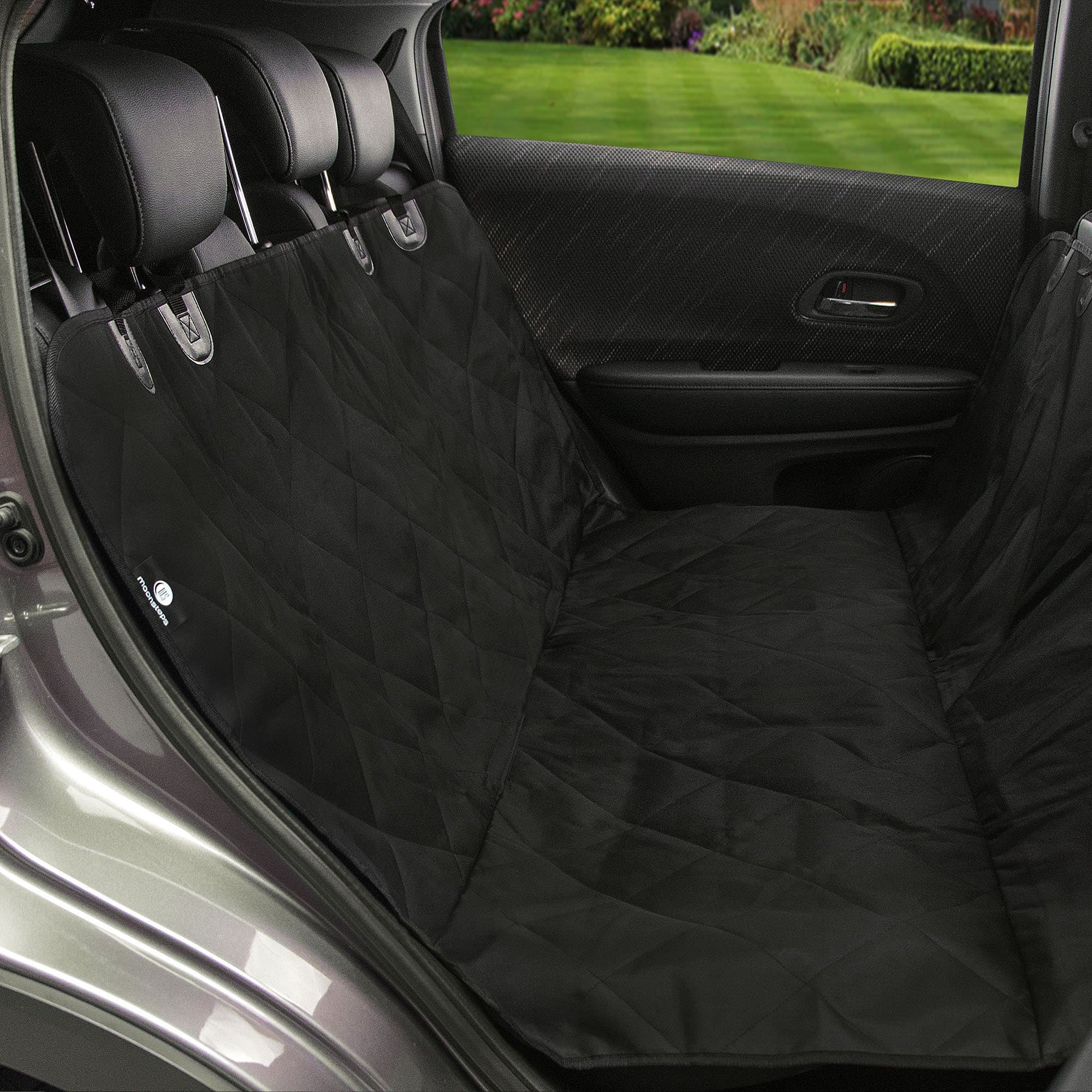 Moonsteps Oxford Waterproof Pet Seat Cover Dog Hammock with Adjustable Buckles and Seat Belt Openings for Cars SUV's Trucks