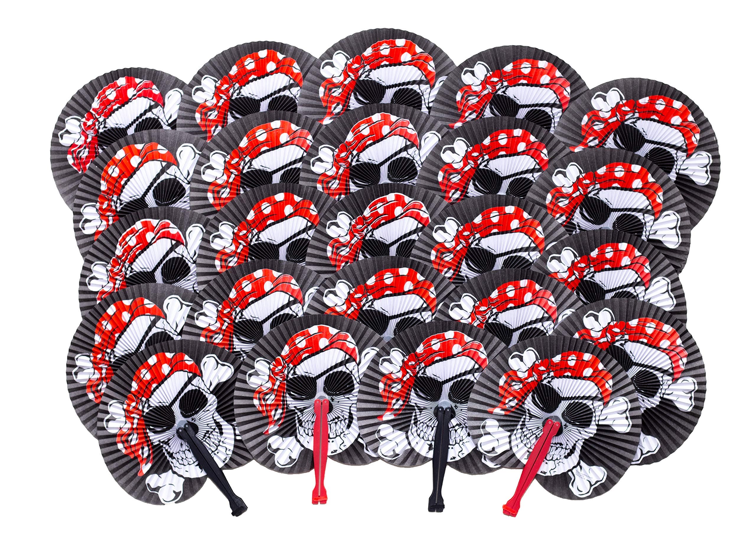 Pirate Party Supplies - 24 Folding Paper Pirate Fans - Great Addition To Pirate Party Favors & Pirate Birthday Party Supplies – Fun For Adults & Kids - Perfect For Pirate Decorations Or Pinata Prizes