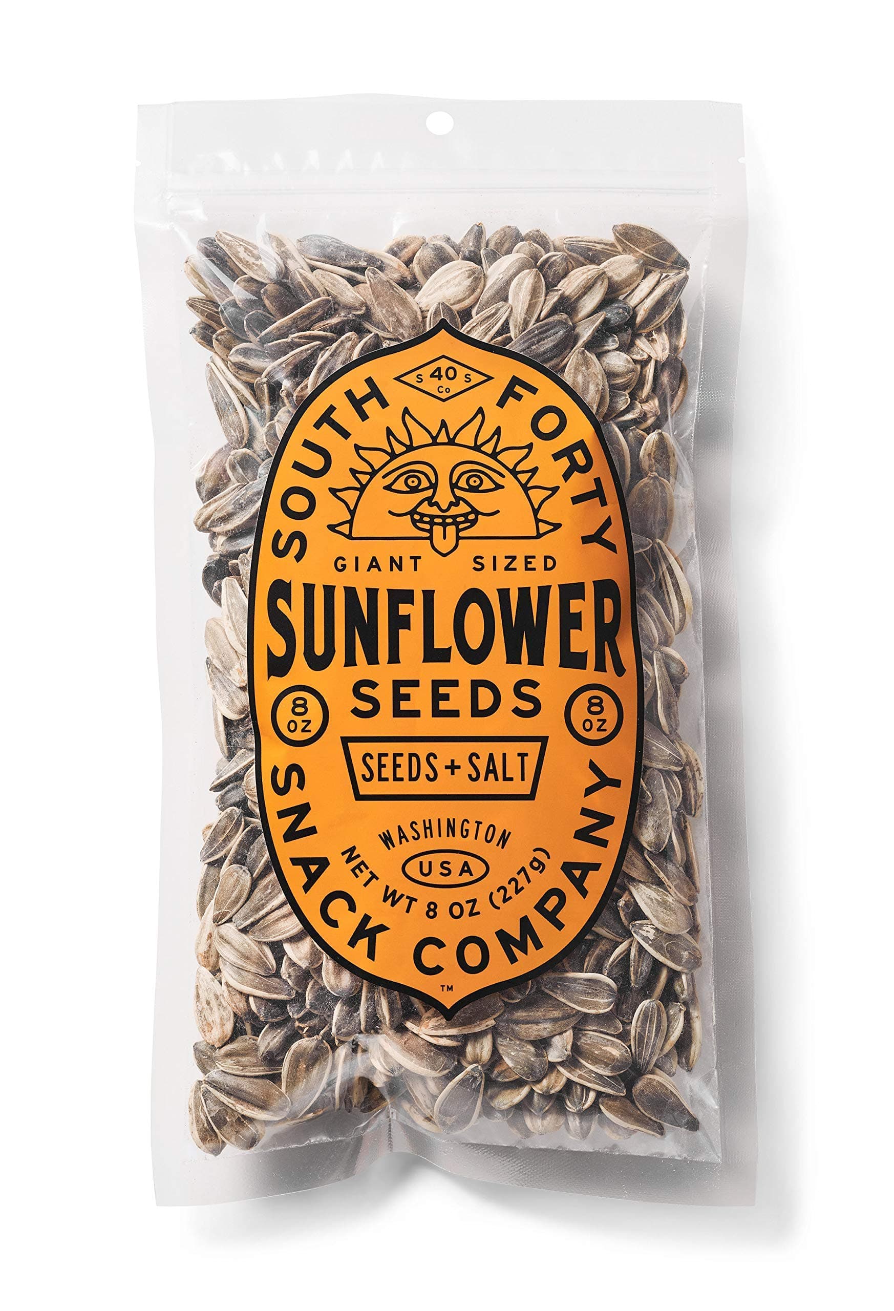 SOUTH 40 SNACKS Giant Sunflower Seeds with Salt, 8 OZ