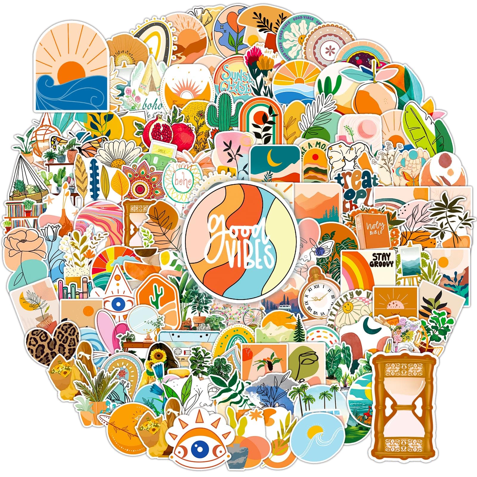 150 Pcs Boho Stickers for Water Bottles, Waterproof Vinyl Stickers Cute Stickers for Laptop Phone Journaling Scrapbook, Aesthetic Stickers for Adults Teens Kids Women