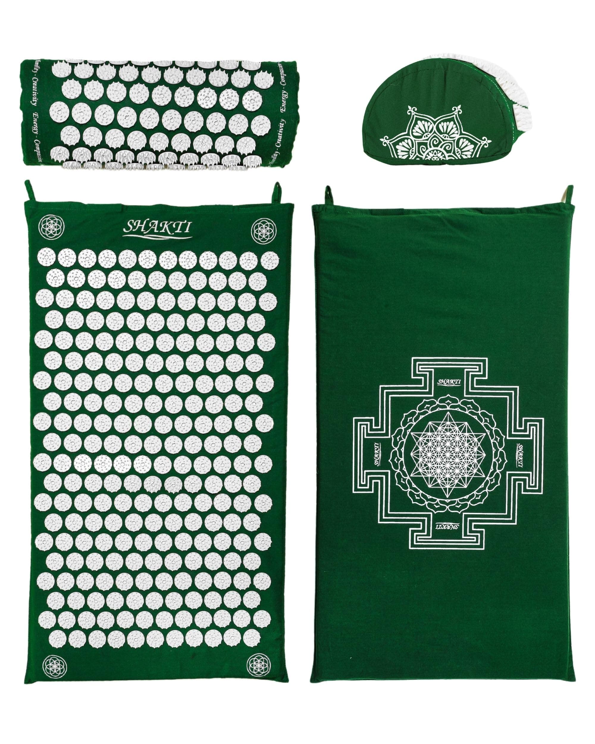 ShaktiMat Classic Acupressure Mat & Neck Pillow Set, Level 2 Intensity in Green, Sustainable & Durable, Relieves Stress & Tension, Promotes Relaxation & Focus, FSA/HSA Eligible