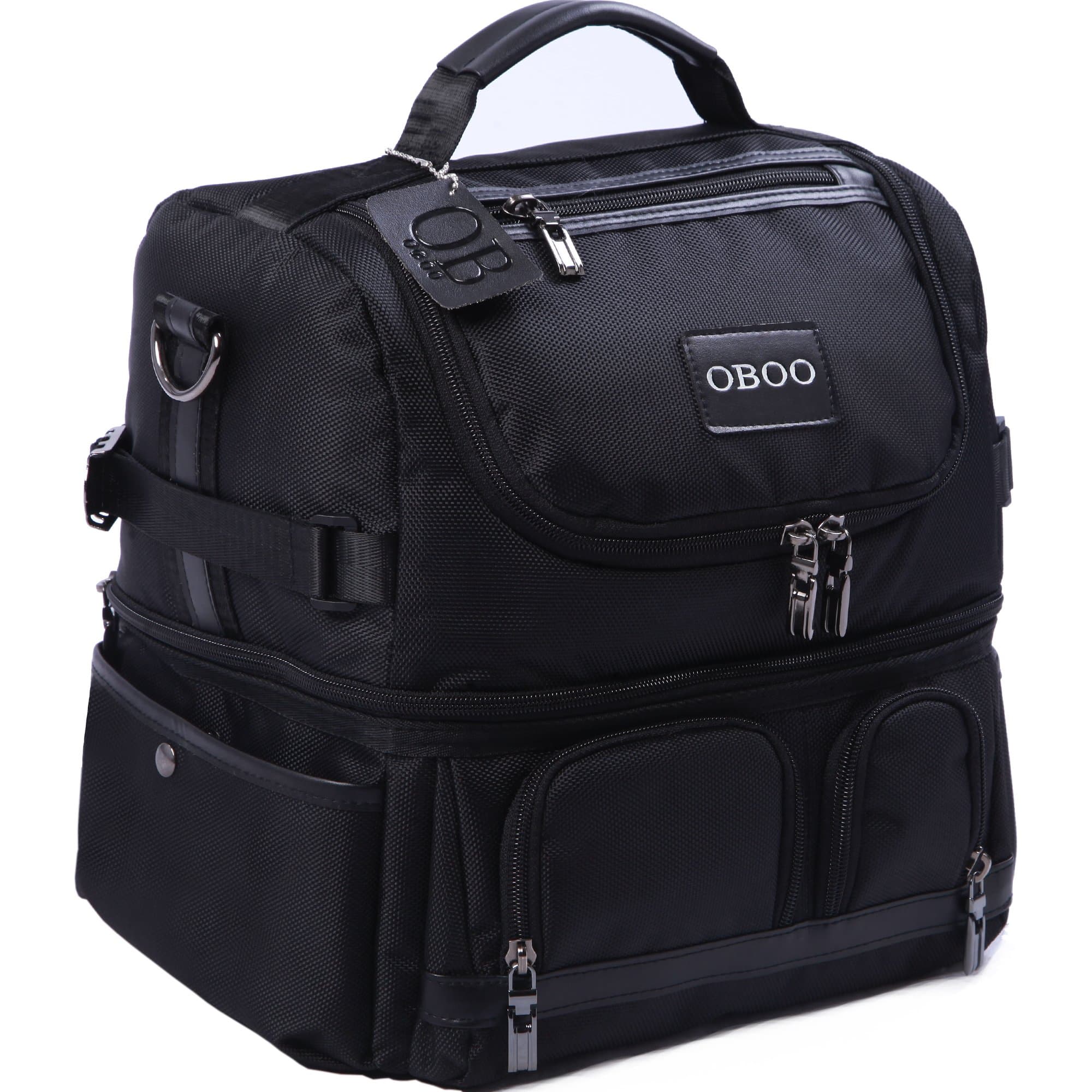 Niseeu Adult Lunch Box Insulated Lunch Bag,Double Reusable Waterproof Large Cooler Tote with Shoulder Strap for Women&Men(Black, 12Can)