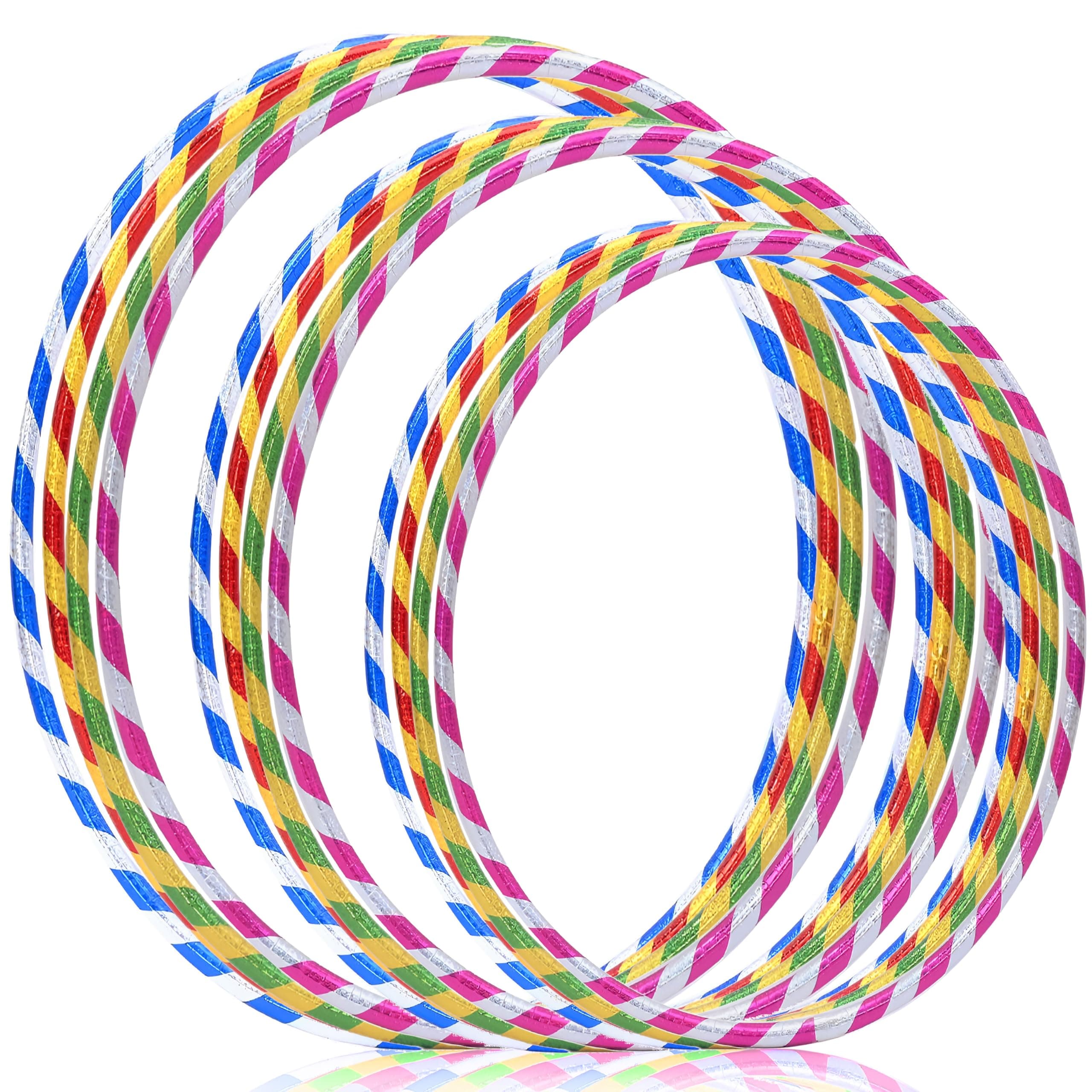 Hula Hoop - Multicolor Fitness Hula Hoops - Glitter 50cm, 60cm, 70 cm Plastic Hula Hoops for adults, Fitness and Dance Exercise Hoola hoops for kids