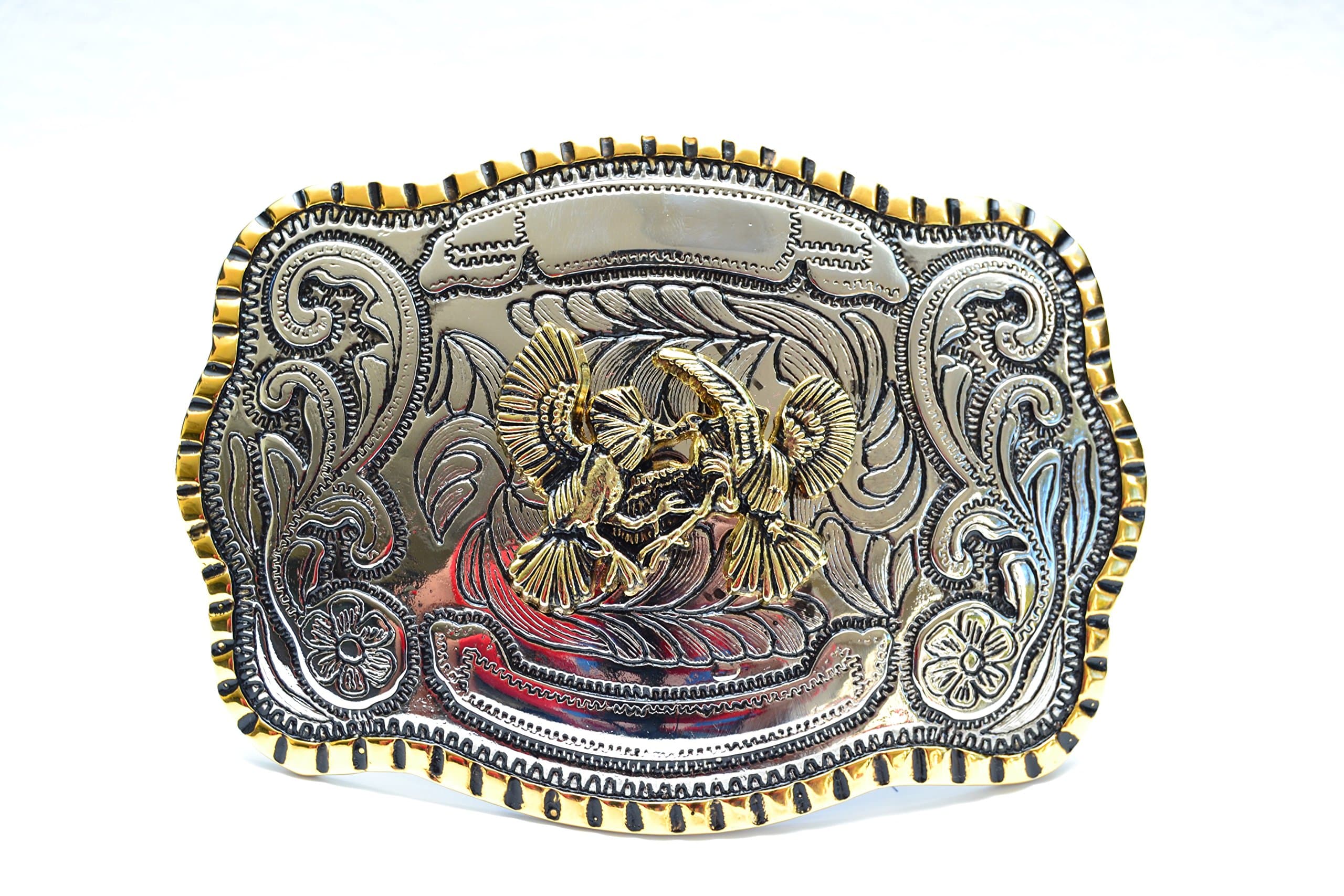The Best Mexican Buckle with Fighting Cocks Gift for Men Western Belt