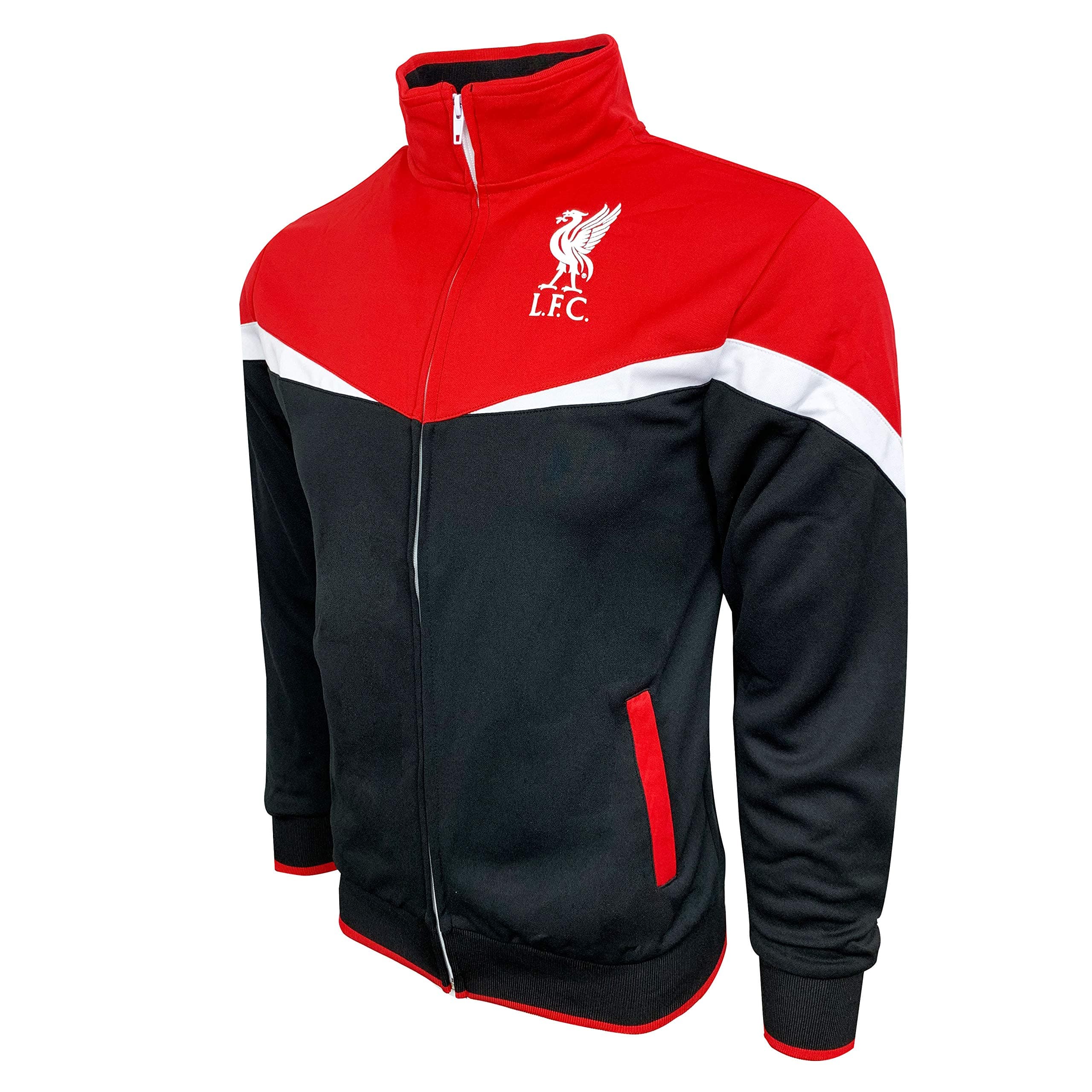 Icon Sports Men's Liverpool Jacket With Zipper pockets, Licensed Official Liverpool Track Jacket Adult Sizes