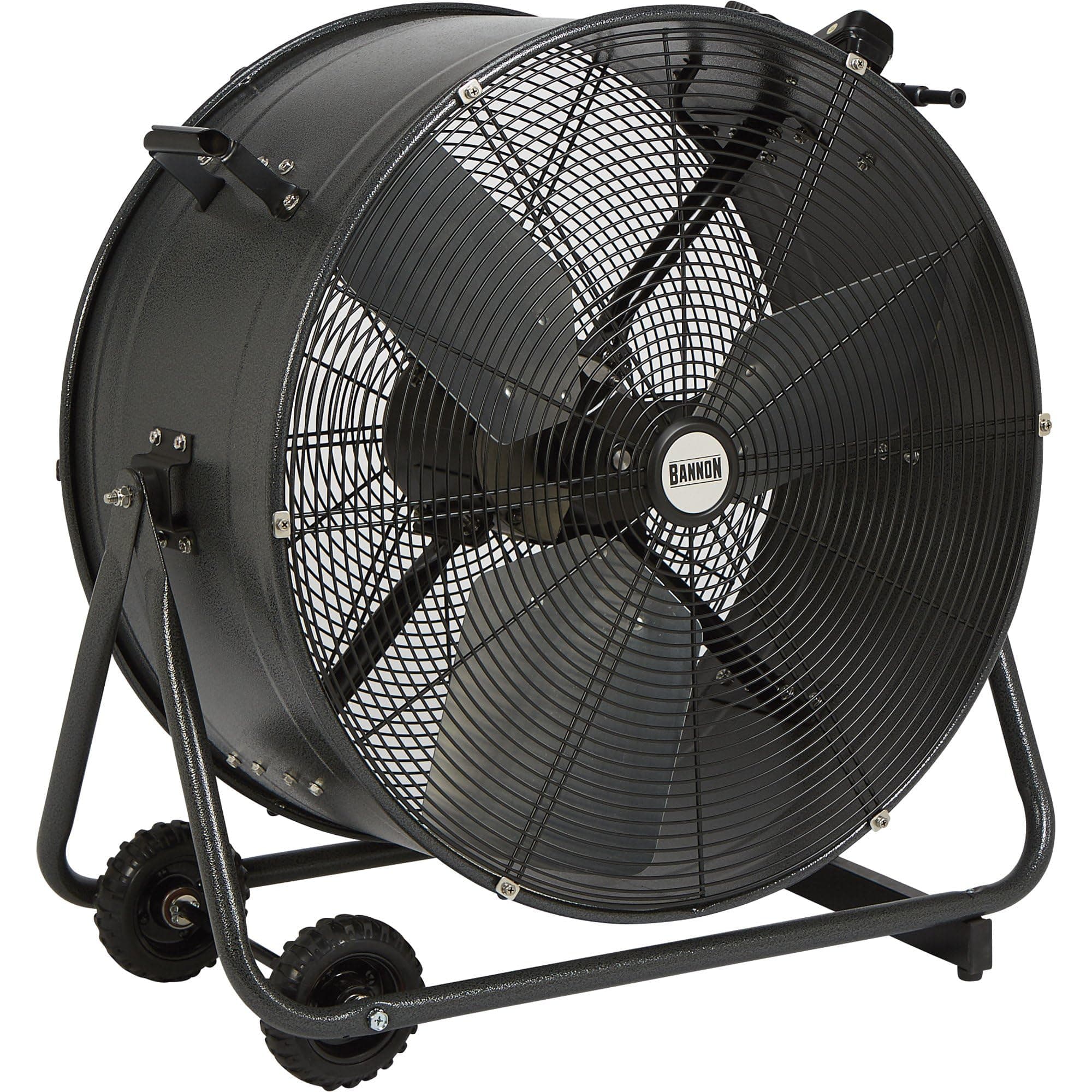 Bannon Tilting Indoor/Outdoor Enclosed Motor Direct Drive Drum Fan - 24in. Dia, 7195 CFM, 1/3HP, 120 Volts
