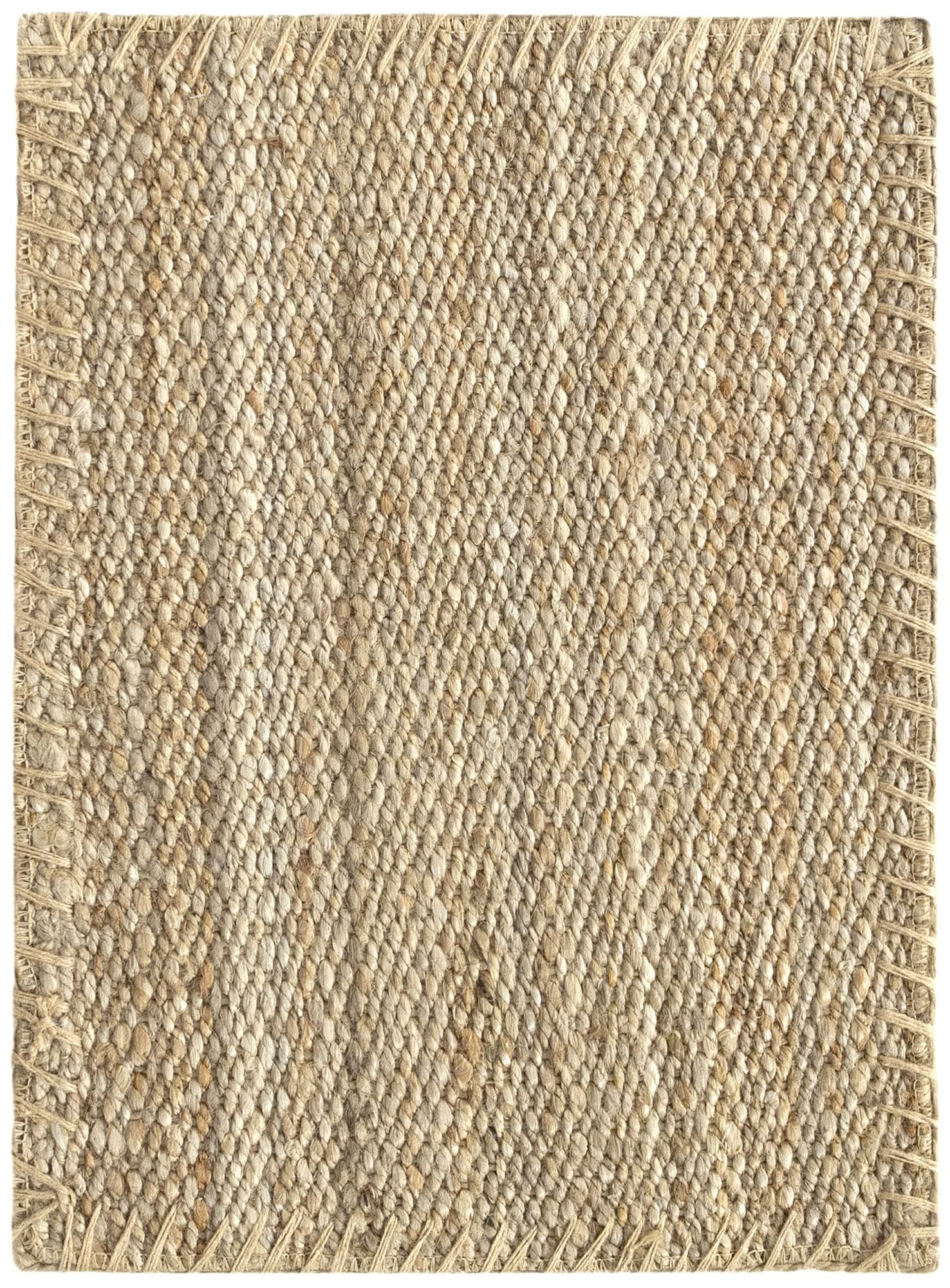 HAMID - Rug Jute Granada Natural Colour, Jute Rug, Area Rug 100% Jute Fibre, Handmade, Braided Rug for Home, Living Room, Floor Carpet, (70x50)