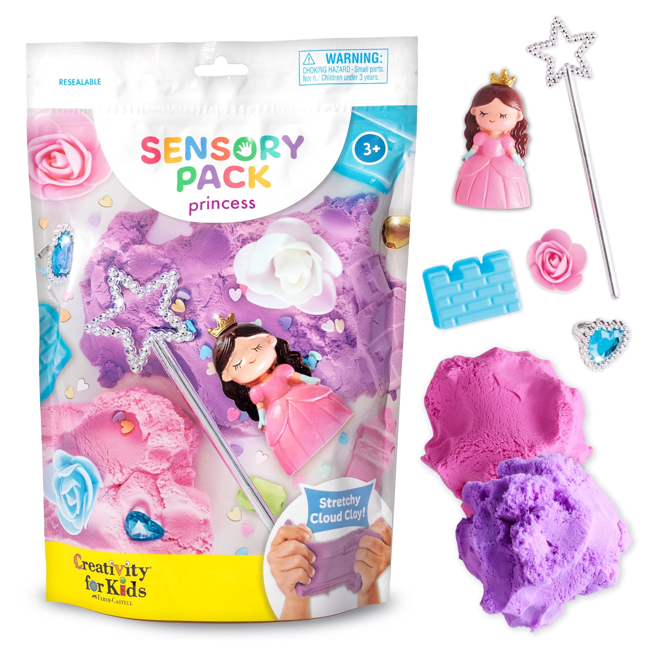 Creativity for Kids Sensory Pack: Princess - Calm Down Corner and Sensory Bin Filler Supplies, Car Activities for Kids, Princess Gifts for Girls, Sensory Toys for Toddlers Ages 3-4+