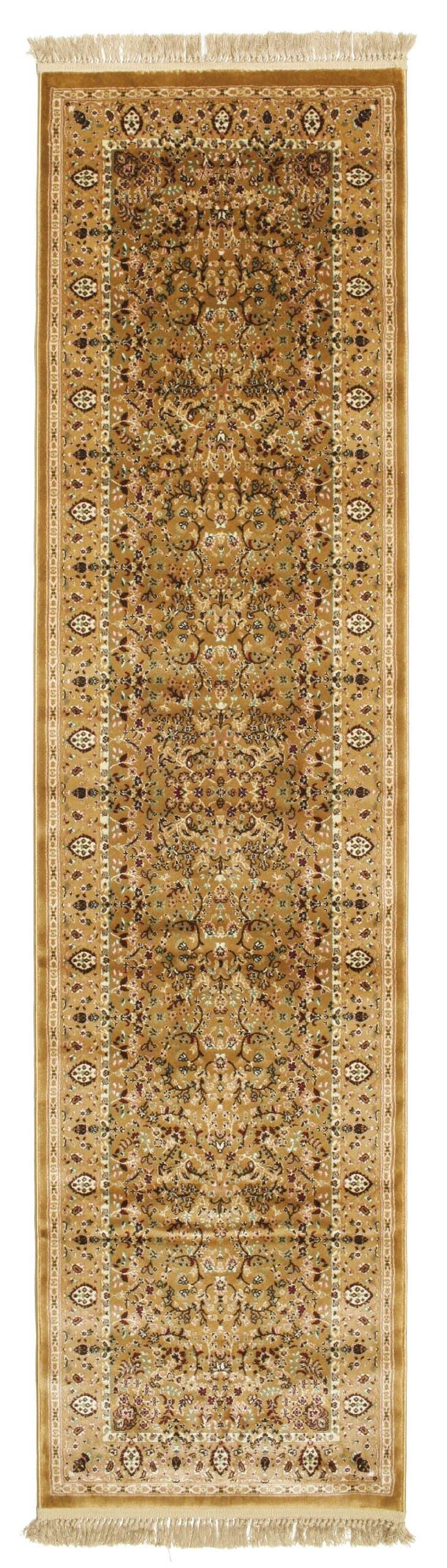 FeelGoodRugs Kerman Diba-Brown rug 2'7"x9'10" (80x300 cm) Oriental, Runner Carpet, silk